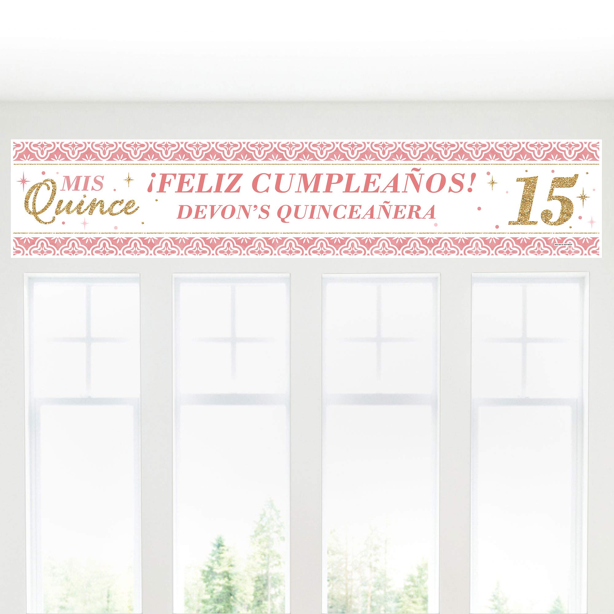 Personalized Quinceañera Sweet 15 Birthday Party Decorations - Custom Mis Quince Años Banner for Quinceañera Celebrations & Sweet 16 Party Decor