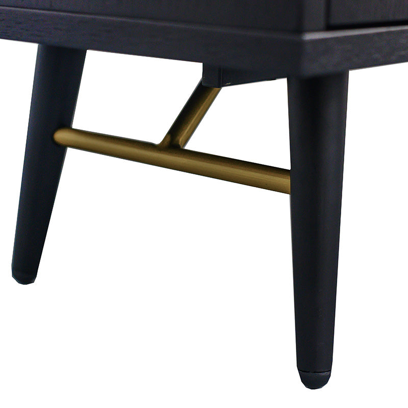 RANIA 160cm Sideboard Buffet Cabinet - Modern Black Ash Wood Storage for Dining Room, Living Room & Entryway - Perfect for Organizing Dishes, Linens & Home Decor