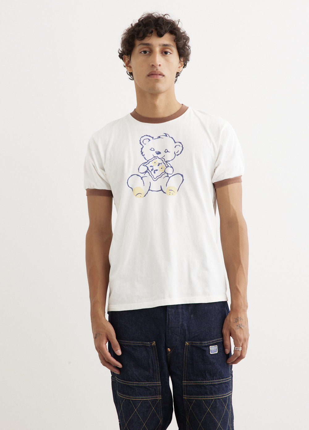 20 Pack Jersey Ringer T-Shirts with Peckish Little Bear Design - Soft Cotton Blend Tees for Men & Women - Perfect for Casual Wear, Gifts, and Screen Printing