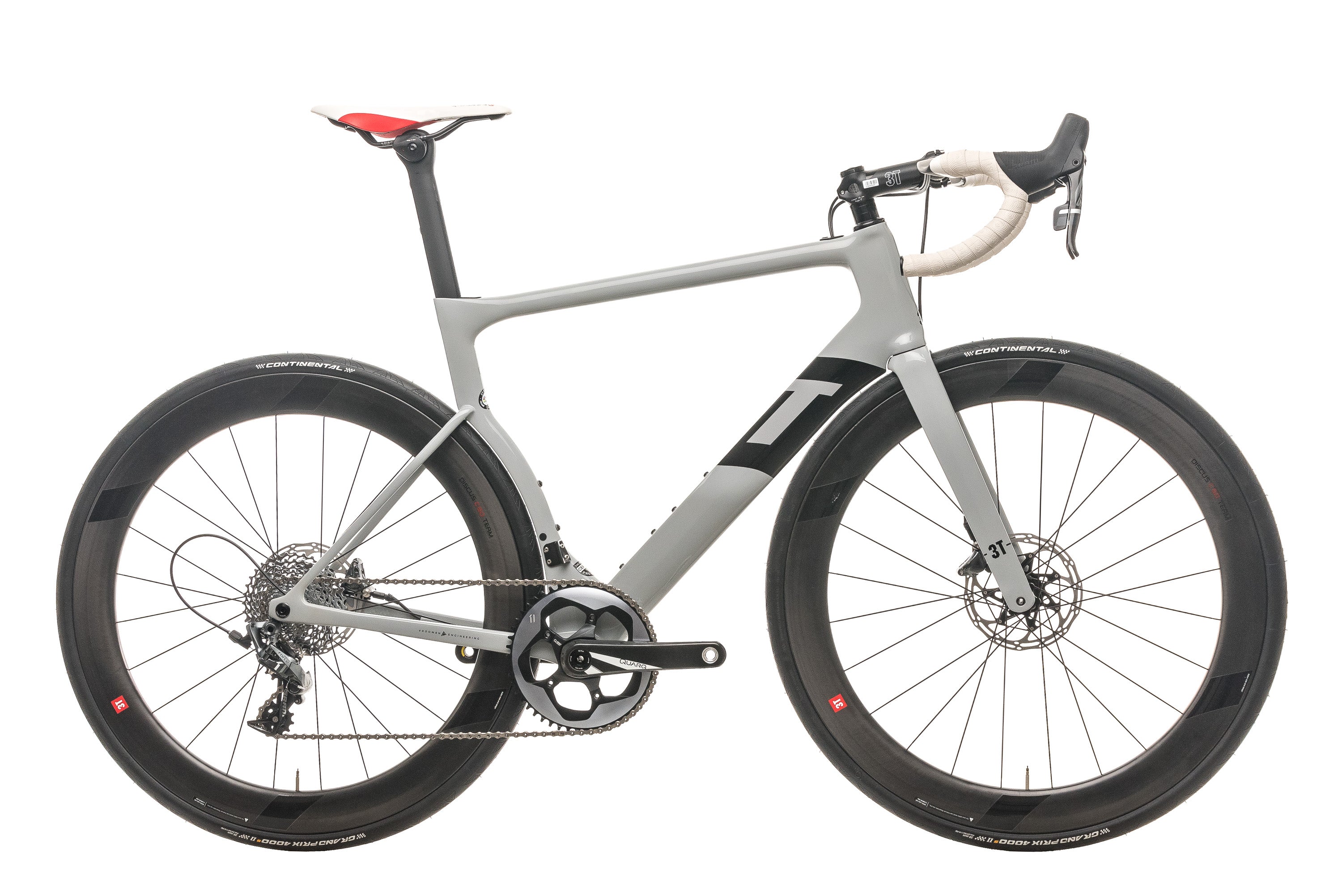 3T Strada Due Team Force 1x Road Bike 2020 - Large Size Carbon Frame Racing Bicycle for Men | Perfect for Road Racing, Endurance Training & Long Distance Cycling