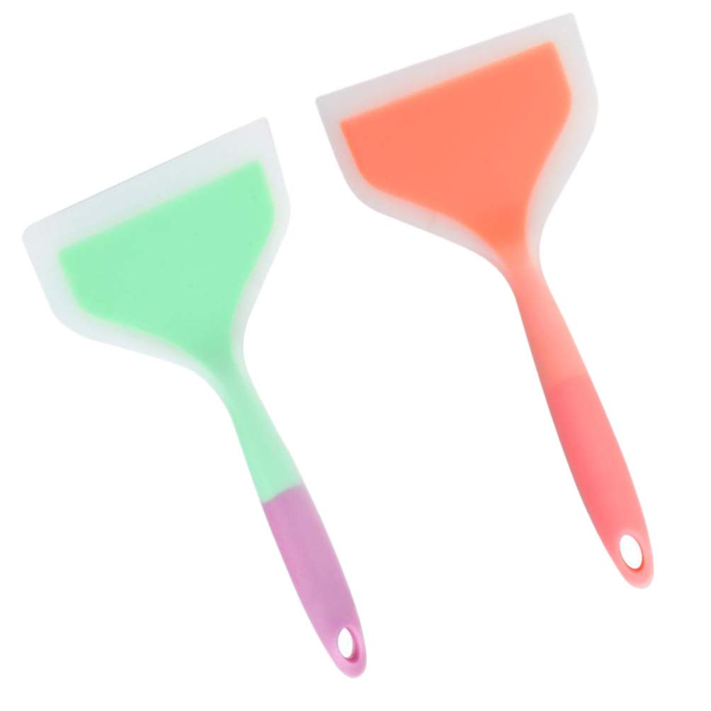 DOITOOL 2-Pack Silicone Fish Spatulas - Heat-Resistant Kitchen Cooking Utensils for Flipping, Scraping & Serving - Non-Stick Safe for Pans - Perfect for Grilling, Baking & Home Kitchen Use