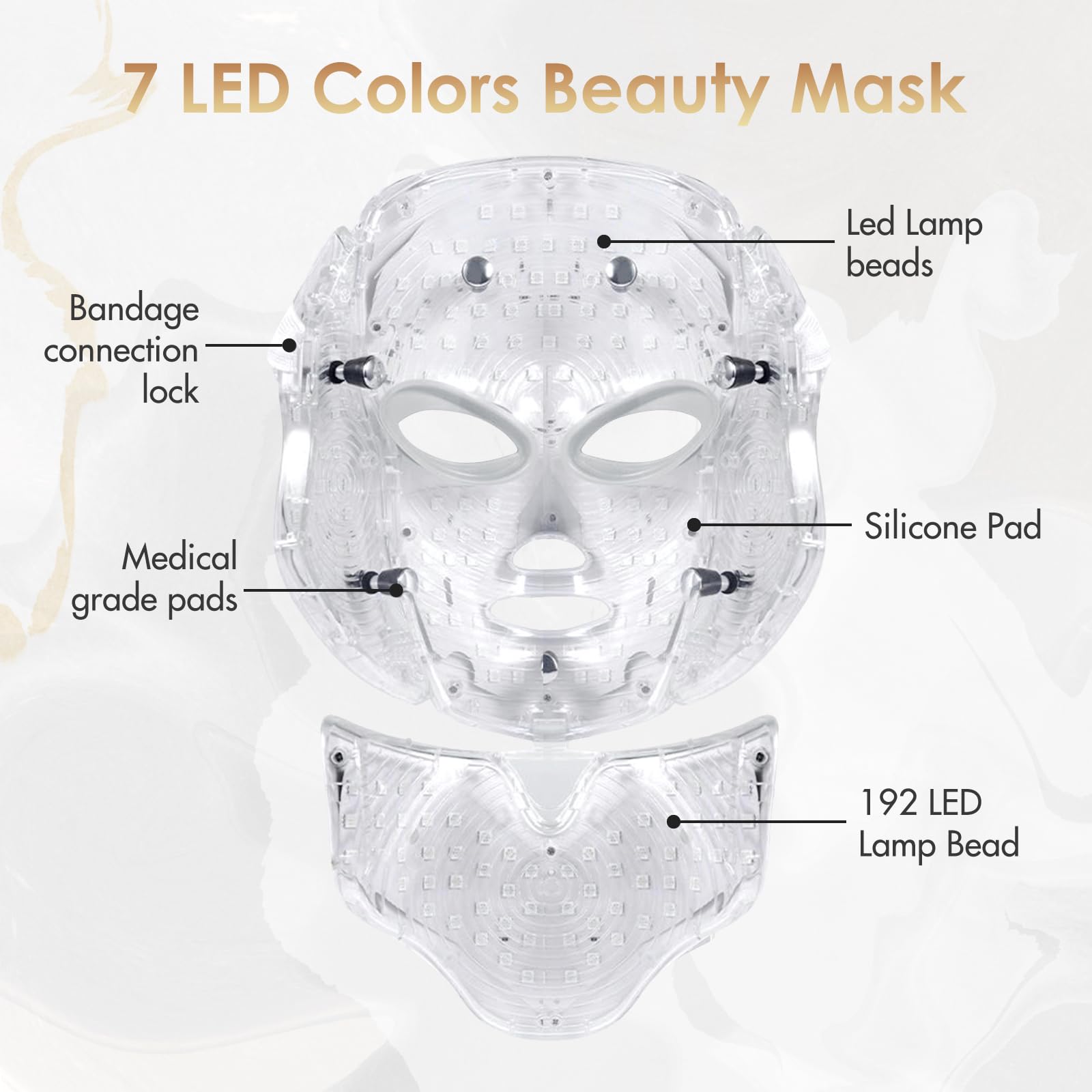 7 Color LED Red Light Therapy Face Mask - Blue & Red Light Therapy for Skin Care at Home | Anti-Aging, Acne Treatment & Skin Rejuvenation | Perfect for Daily Skincare Routine & Spa Treatments