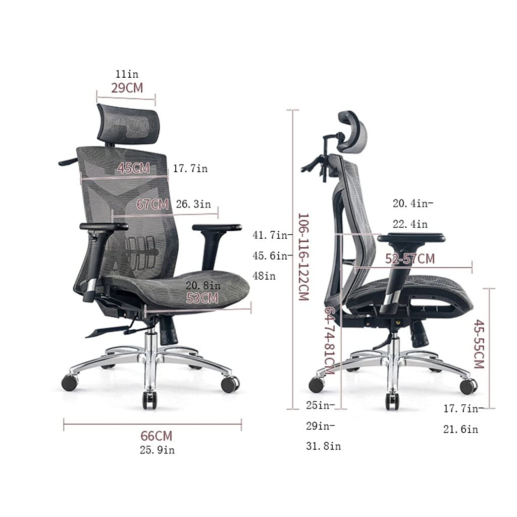 Ergonomic Office Chair - Adjustable Swivel Computer Desk Chair with Lumbar Support for Home & Gaming, Black - Perfect for Long Hours of Work, Study, and Comfortable Gaming Sessions