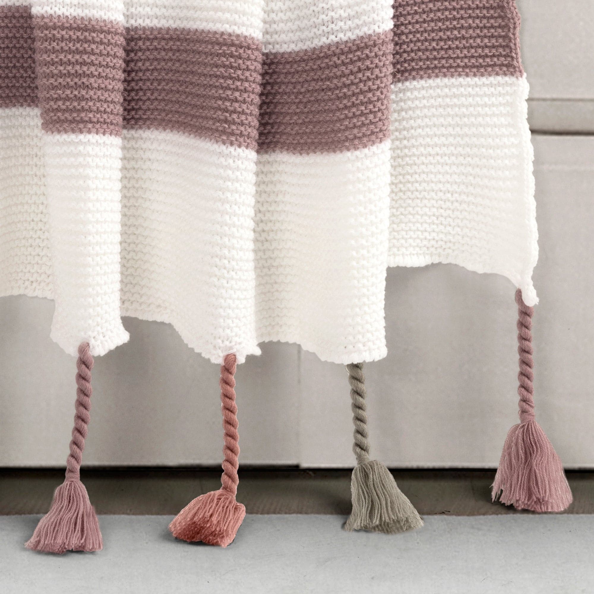Boho Knitted Braided Tassel Throw Blanket - Soft Handmade Cotton Decorative Couch Cover for Living Room, Bedroom & Boho Home Decor