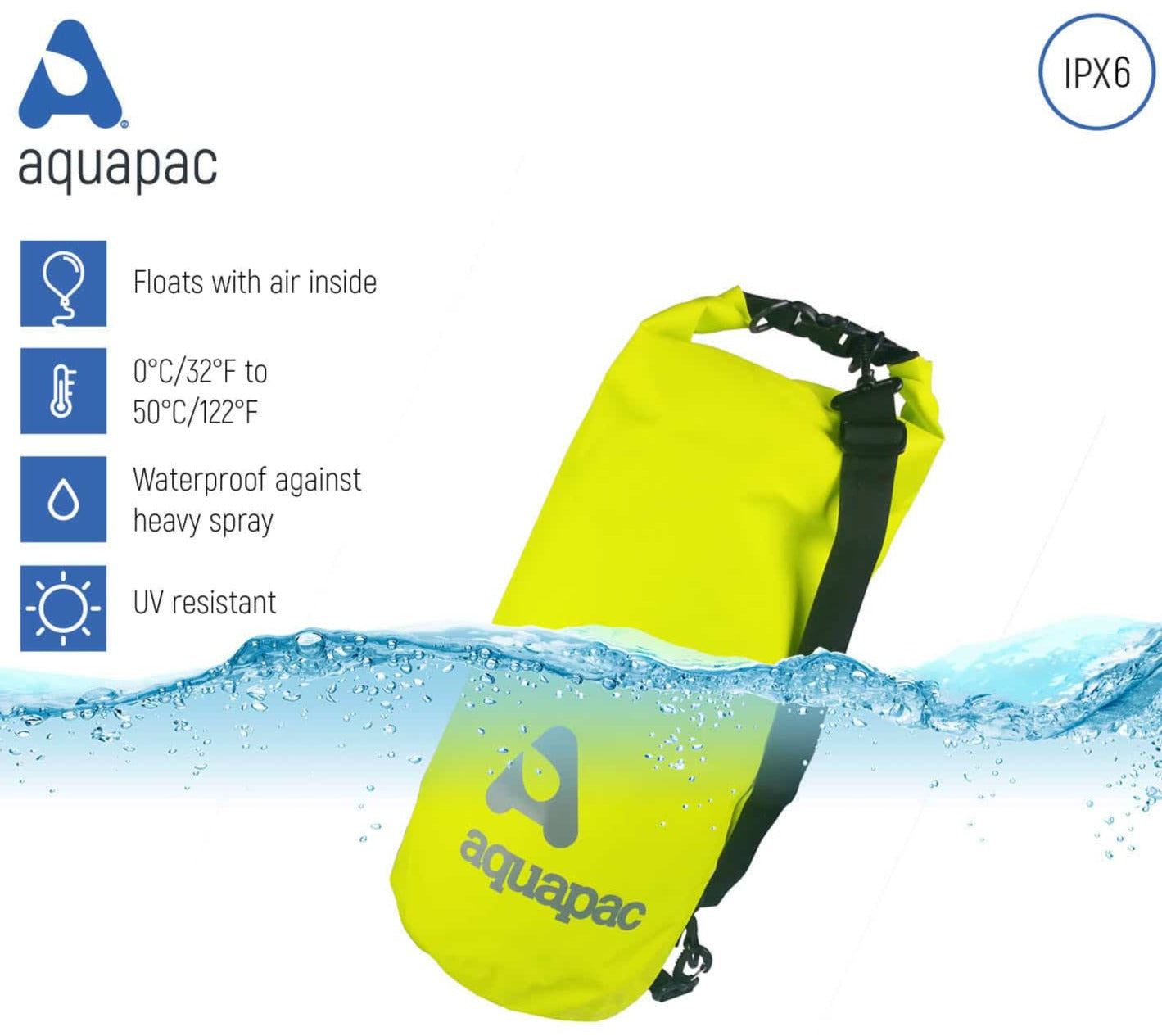 AquaPac 25L Waterproof Dry Bag - Lightweight & Durable for Kayaking, Camping, Boating & Outdoor Adventures