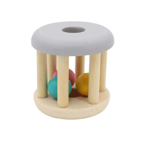 Two Tone Wooden Baby Shaker Rattle - Natural Wooden Musical Toy for Infants & Toddlers - Perfect for Sensory Play, Early Learning & Developmental Activities