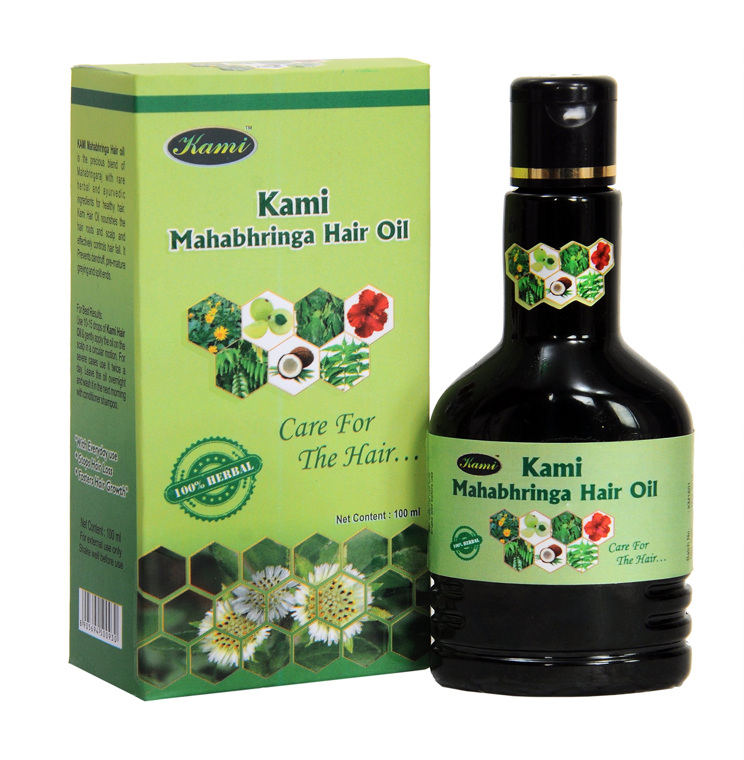 Kami MahaBringha Herbal Hair Oil - Natural Ayurvedic Treatment for Hair Growth, Dandruff & Scalp Care | Perfect for Daily Hair Nourishment & Styling