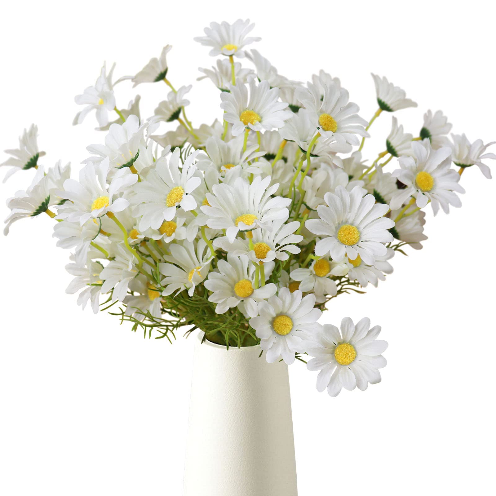 CSBYW 20 Bundles Multicolor Artificial Daisy Flowers - UV Resistant Fake Wildflowers with Stems, Faux Greenery Shrubs for Home Garden & Vase Decor - Perfect for Outdoor Wedding, Party Centerpieces & Indoor Floral Arrangements
