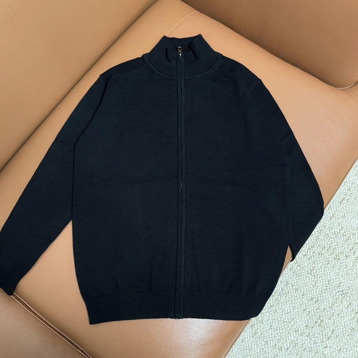 Men's Embroidered Zipper Sweater Jacket - Stylish Casual Pullover for Fall & Winter - Perfect for Outdoor Activities, Dates, and Office Wear