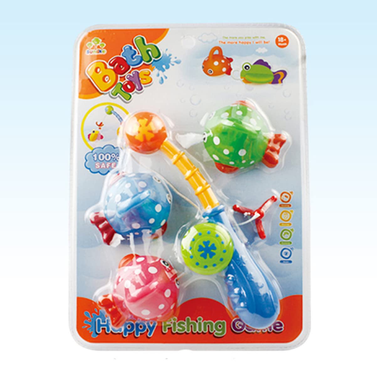 TOYANDONA 2 Pack Fishing Bath Toys Set with Fishing Rod & Rubber Fish - Fun Educational Water Play for Toddlers & Kids - Perfect for Bathtime, Pool Parties & Outdoor Activities