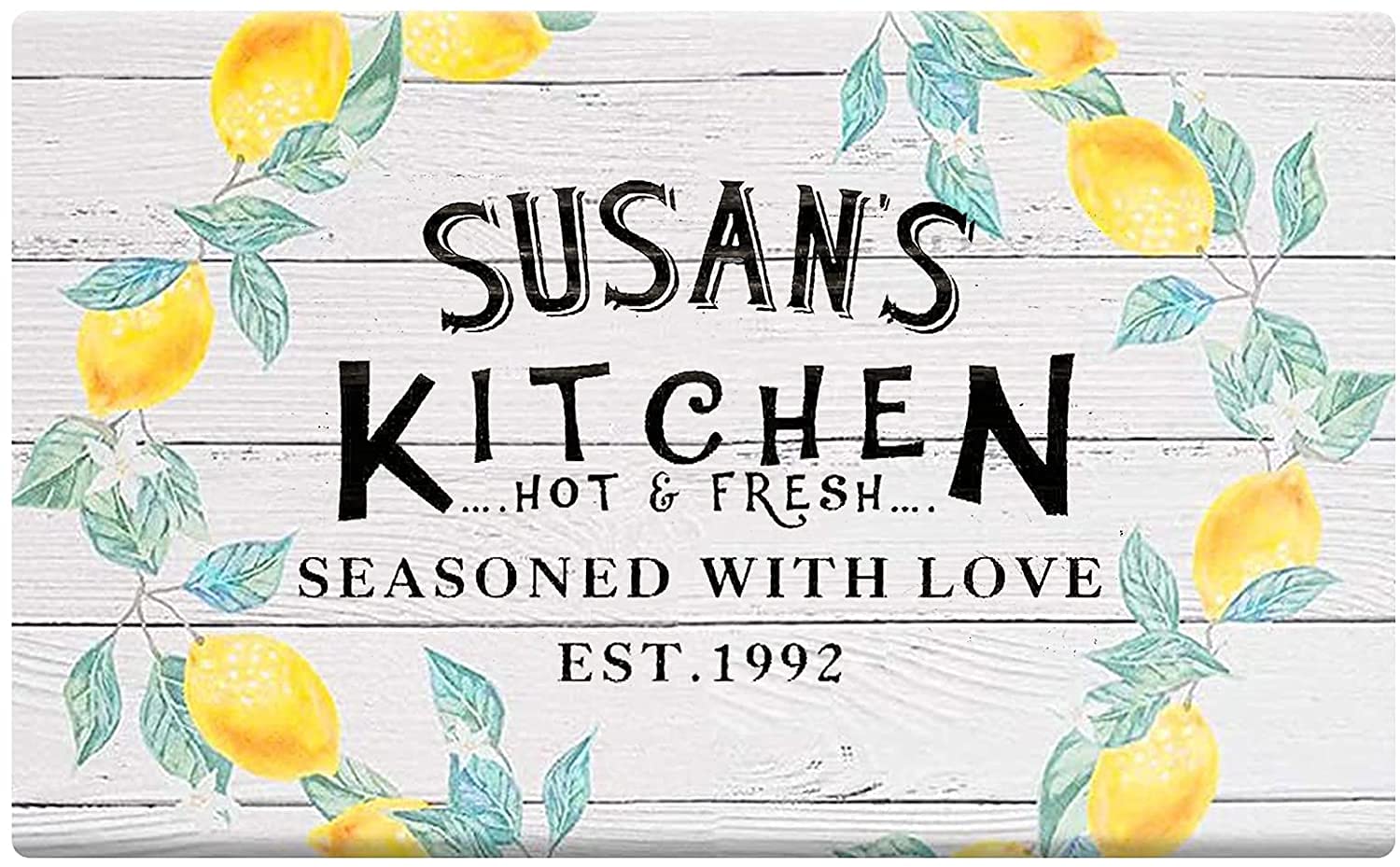 Lolostar Personalized Lemon Kitchen Signs - Rustic Farmhouse Wall Decor for Home & Kitchen - Perfect for Country Style Kitchens, Dining Rooms & Coffee Bars
