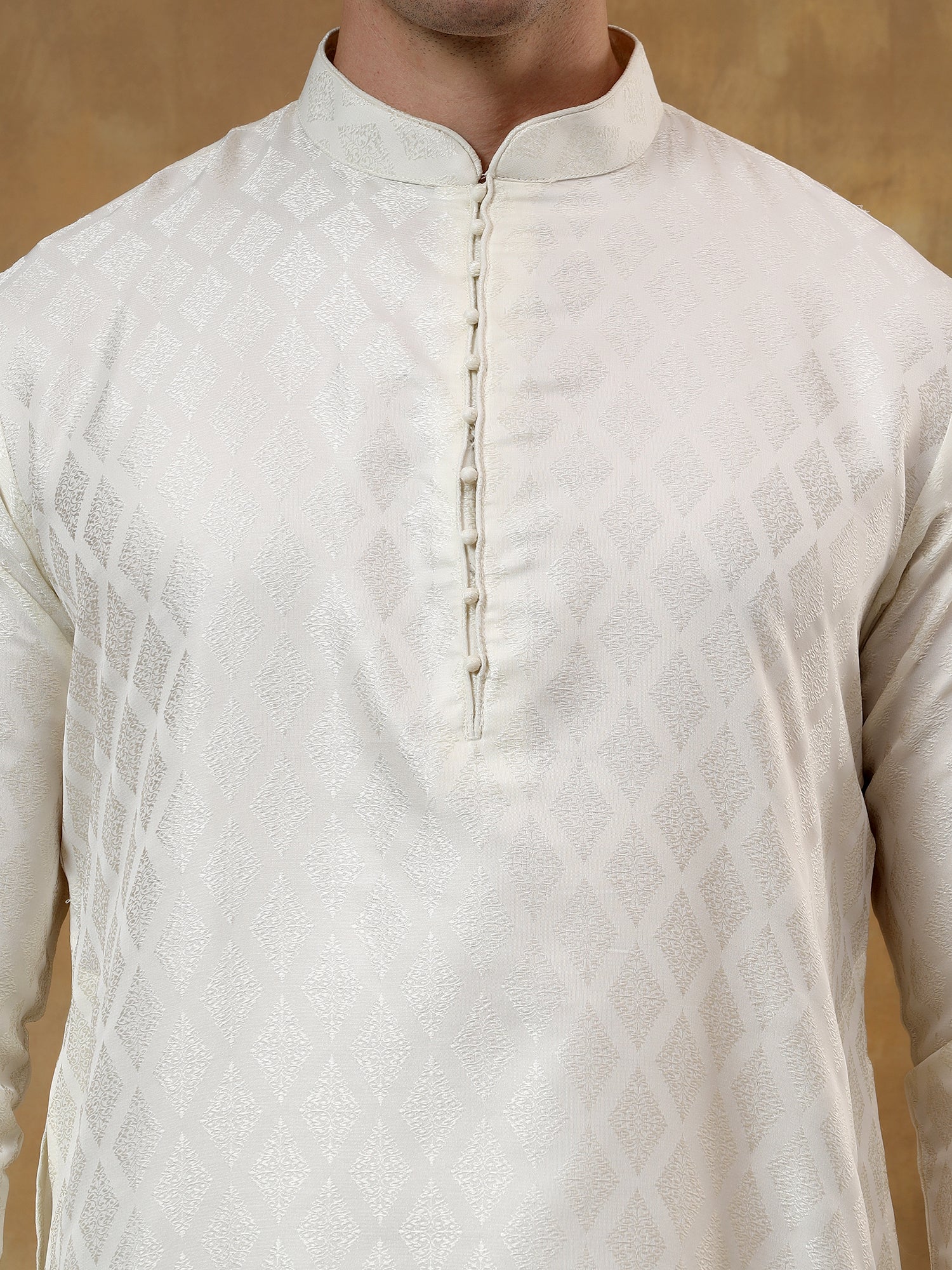 Stylish Blended Cream Kurta & Trouser Set for Women | Comfortable Cotton Blend Ethnic Outfit | Perfect for Festivals, Weddings & Casual Wear