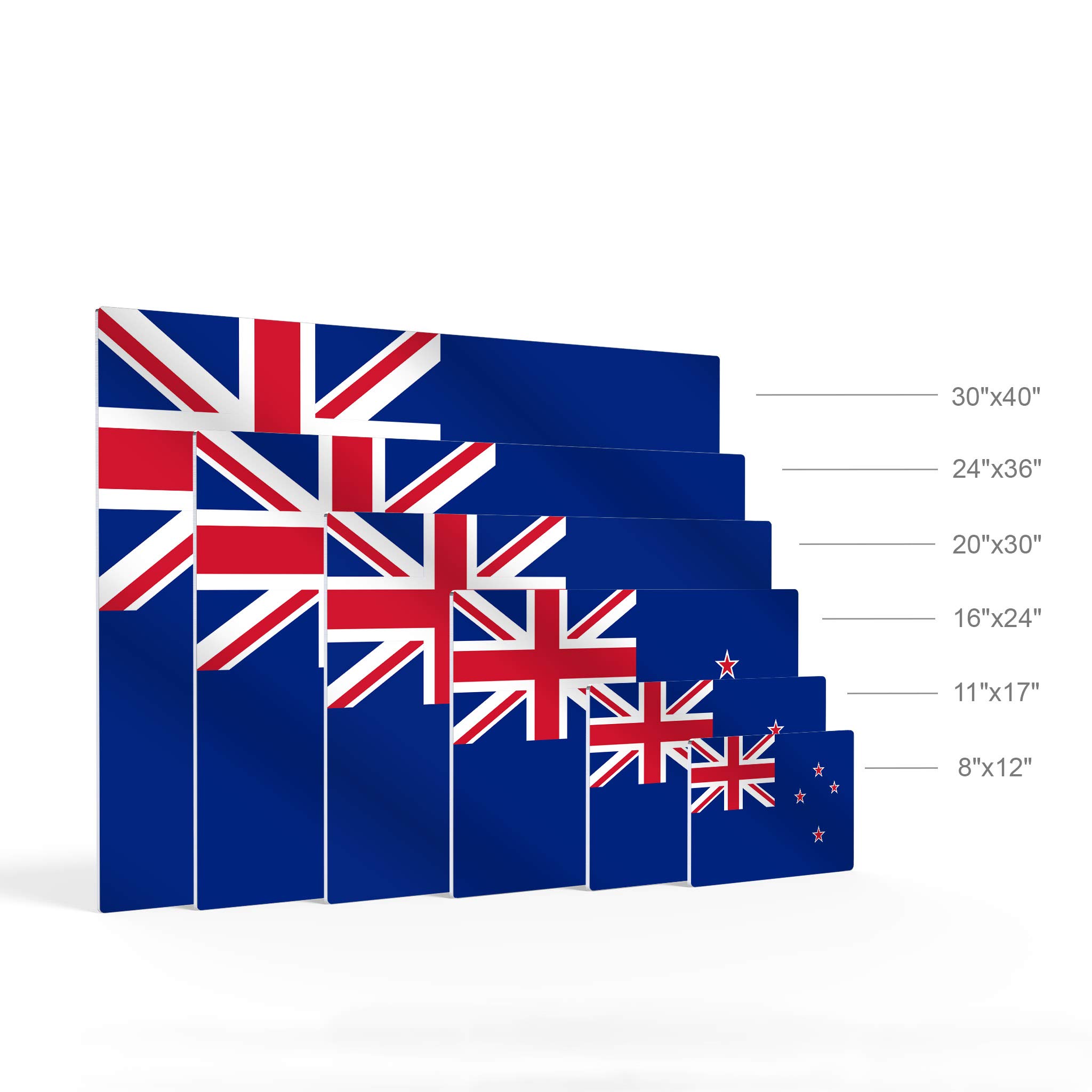 New Zealand Flag Metal Wall Art Print - 24x36 Inch NZ Country Flag Decor for Office, Living Room, Dorm & Man Cave - Premium USA-Made Modern Home Decor (Ready to Hang) - Perfect for Sports Bars, Game Rooms & Patriotic Displays
