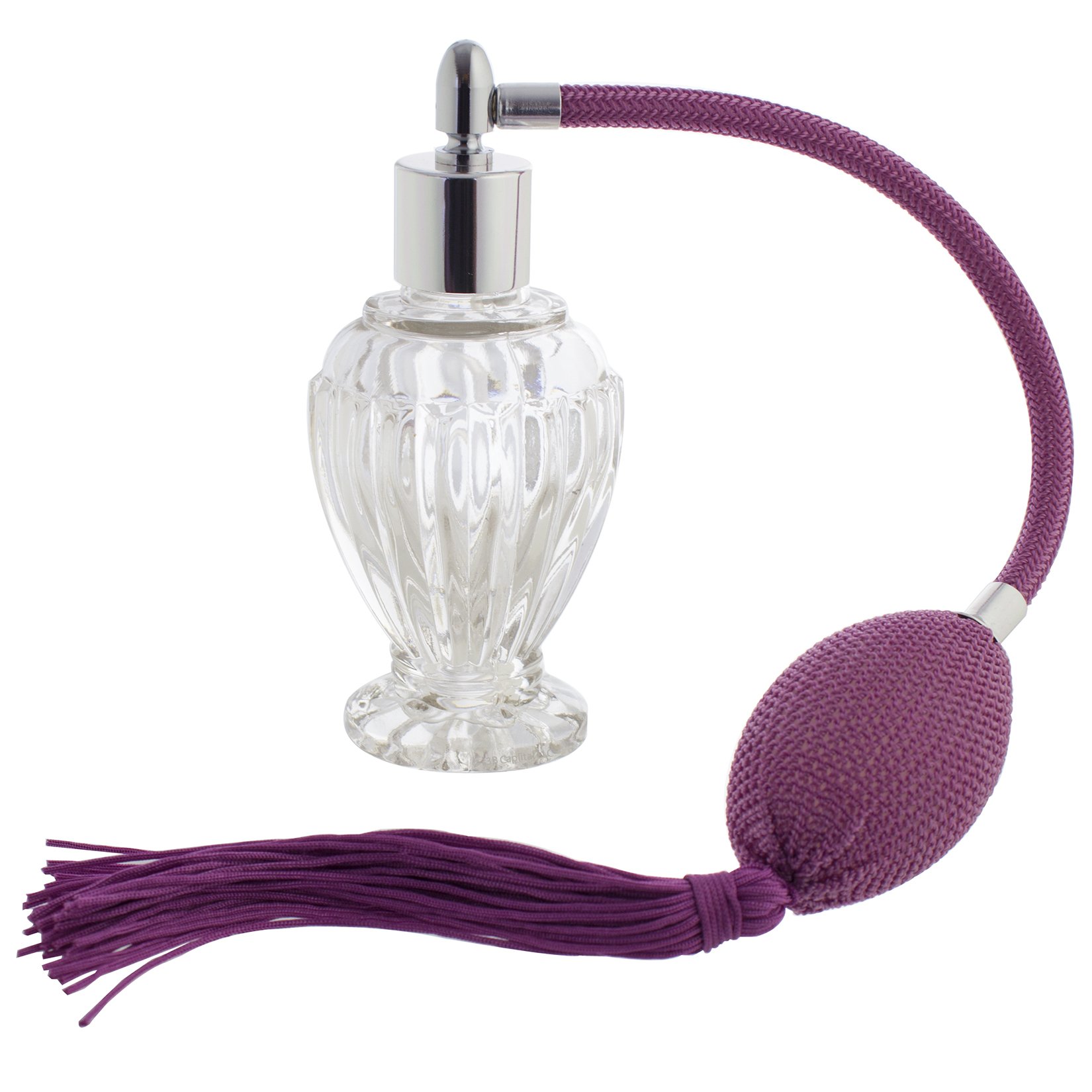Vintage Style Perfume Glass Bottle 1.64 oz with Antique Lavender Bulb Sprayer & Tassel - Includes Funnel & Pipettes - Perfect for DIY Perfume Making, Essential Oil Storage & Home Decor