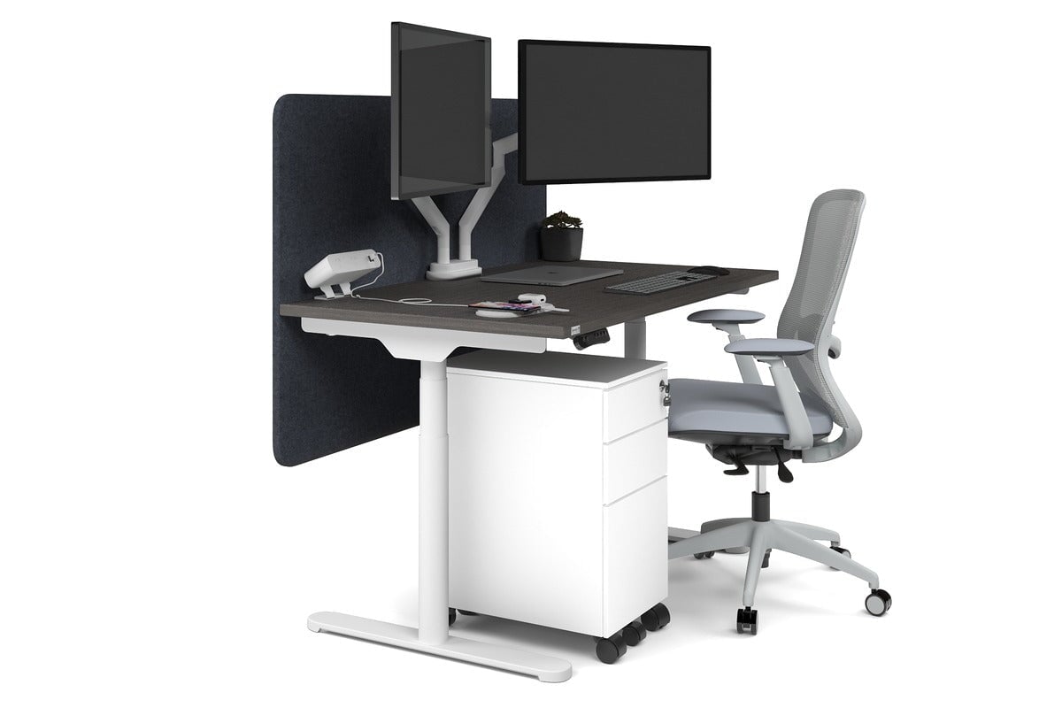 Flexi Premium Height Adjustable Single Workstation [1400L x 700W] - Ergonomic Standing Desk for Home Office, Gaming & Study - Electric Sit Stand Desk with Memory Function