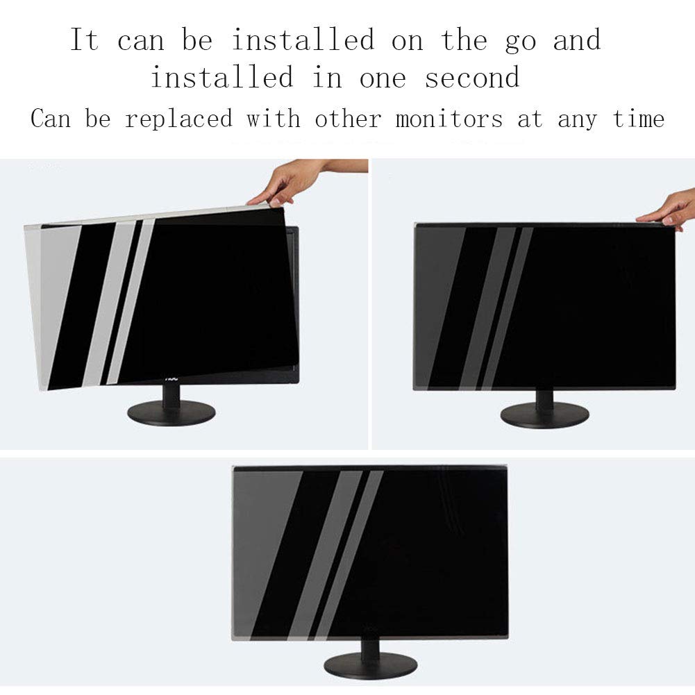 27in Removable Computer Privacy Screen - Anti-Glare Anti-Scratch Film Protector for Monitors (612.6356mm) | High Clarity, Easy On/Off Hanging Frame | Protects Confidential Data | Perfect for Office, Home & Public Workspaces