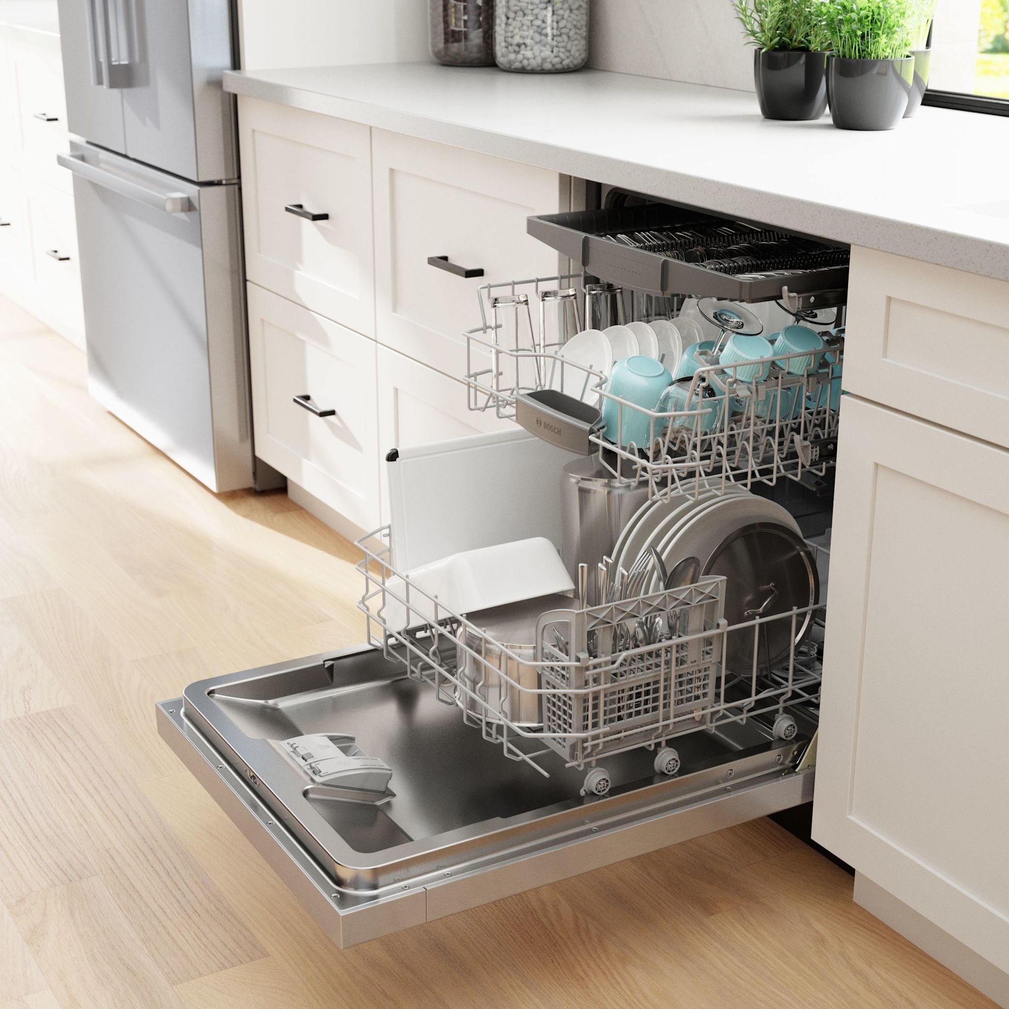 Bosch SHE5AE75N Stainless Steel Built-In Dishwasher - Energy Star Certified, Ultra Quiet 44 dB - Perfect for Modern Kitchens & Open-Concept Homes