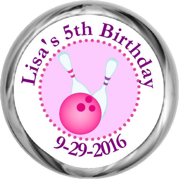 Personalized Hershey Kiss Favors for Girls - Custom Bowling Party Treats - Perfect for Birthday Celebrations and Special Events