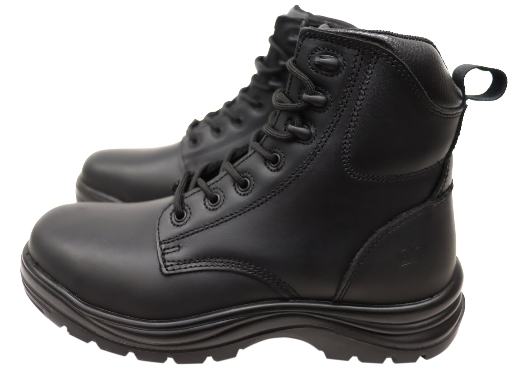 KingGee Men's Comfortable Leather Safety Work Boots with Lace-Up Design - Durable Non-Slip Shoes for Cooking, Construction & Outdoor Work