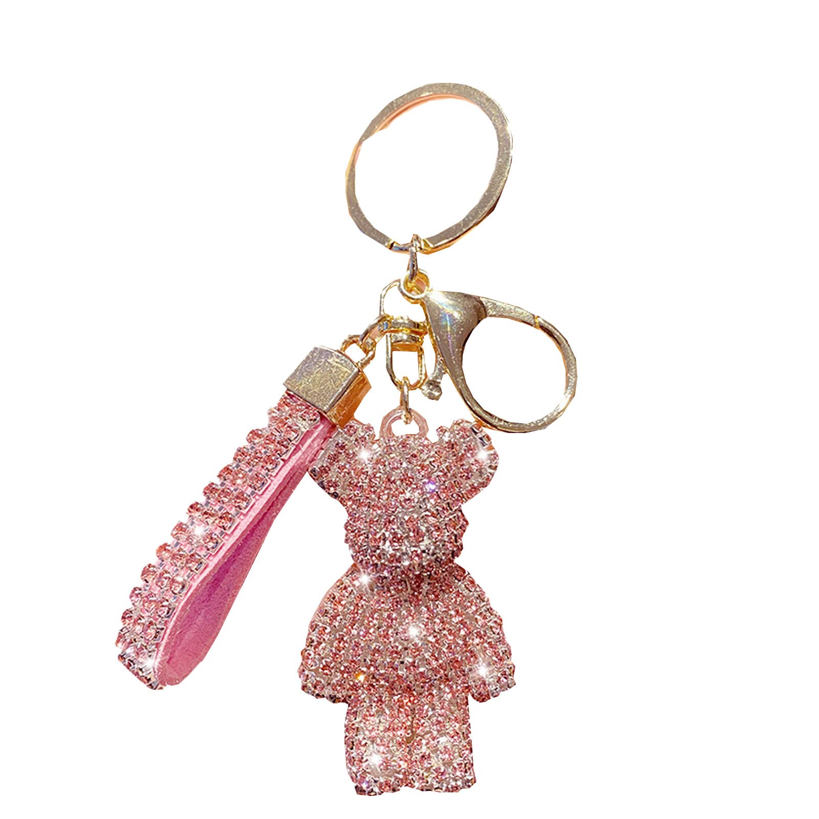 Fashion Bear Backpack Keychain - Cute Diamond Key Ring for Women, Girls, Kids - Perfect for Handbags, Wallets, Backpacks & Car Keys (Ideal Gift for Birthdays, Travel & Daily Use)