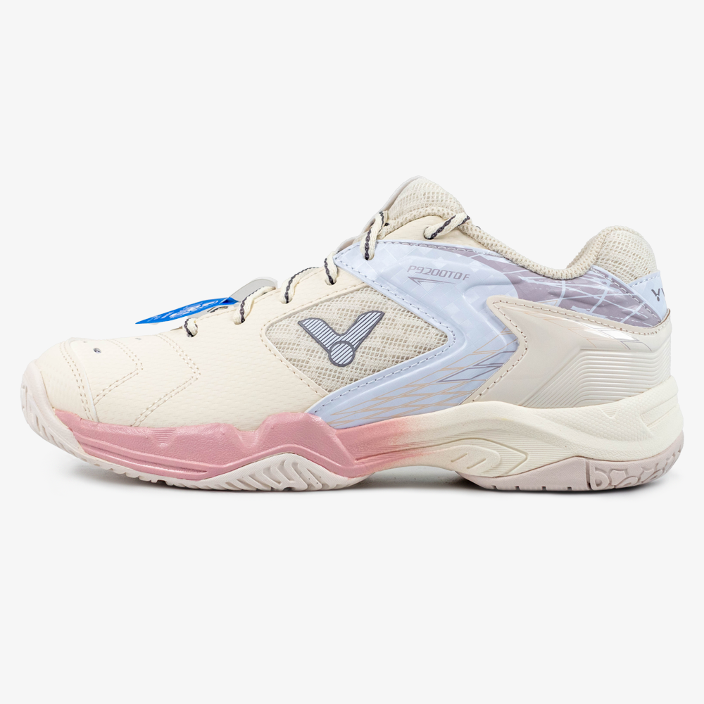 Victor P9200TDF LI Badminton Court Shoes for Women - Gardenia/Chalk Pink | Lightweight & Breathable Indoor Sports Shoes for Badminton, Tennis, Squash & Volleyball