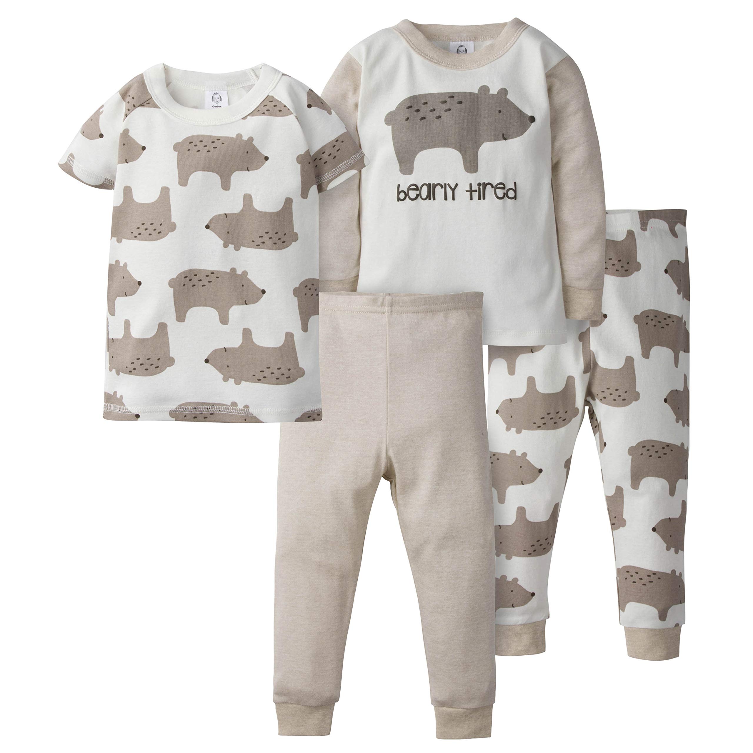 Gerber Baby Boys' 4-Piece Pajama Set - Soft Cotton Sleepwear for Toddlers | Perfect for Bedtime, Lounging & Nursery Comfort
