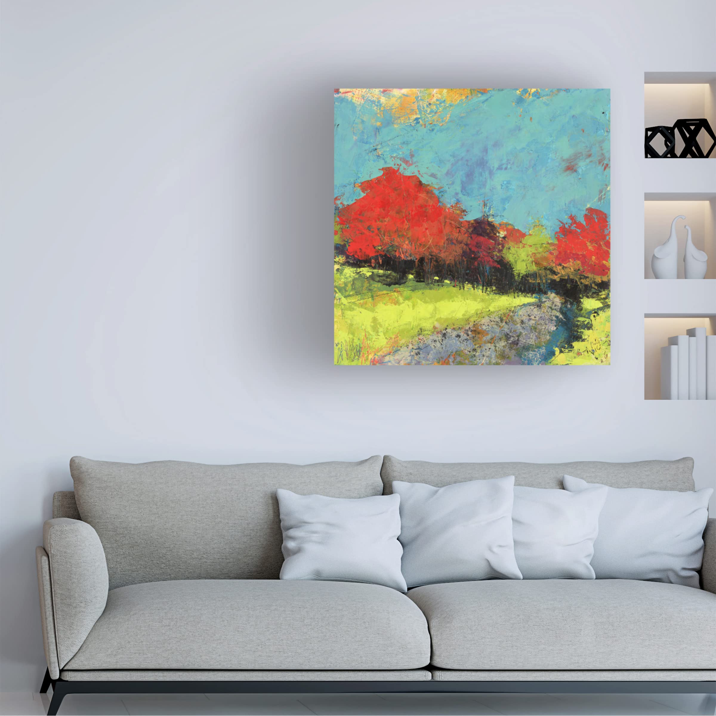 Trademark Fine Art 'Morning Walk' Canvas Art Print by Linda Nickell - Stunning Landscape Wall Decor for Living Room, Bedroom & Office