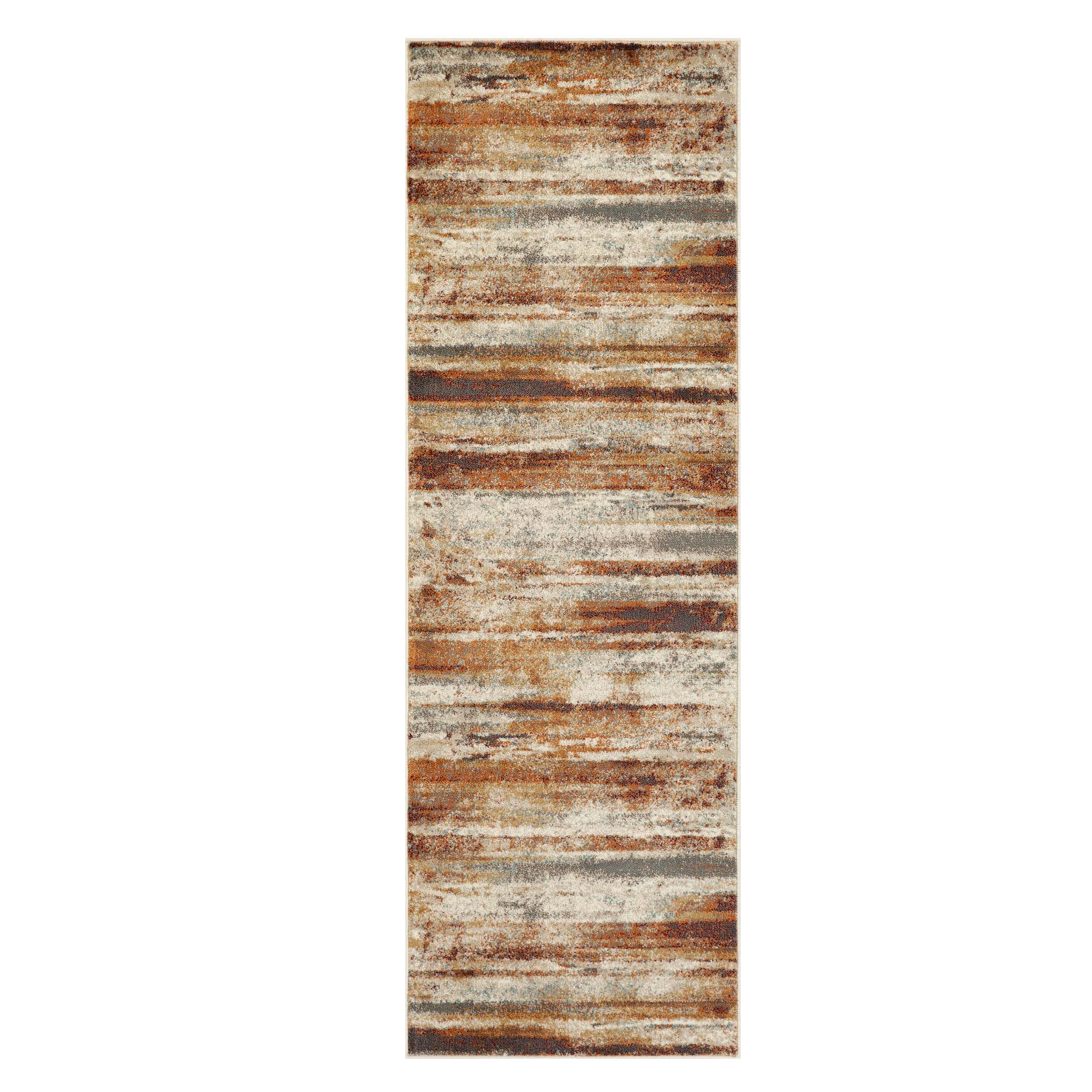 Taia Striped Damask Indoor Area Rug - Non-Slip Runner Rug for Living Room, Bedroom, Hallway - Soft & Durable Home Decor