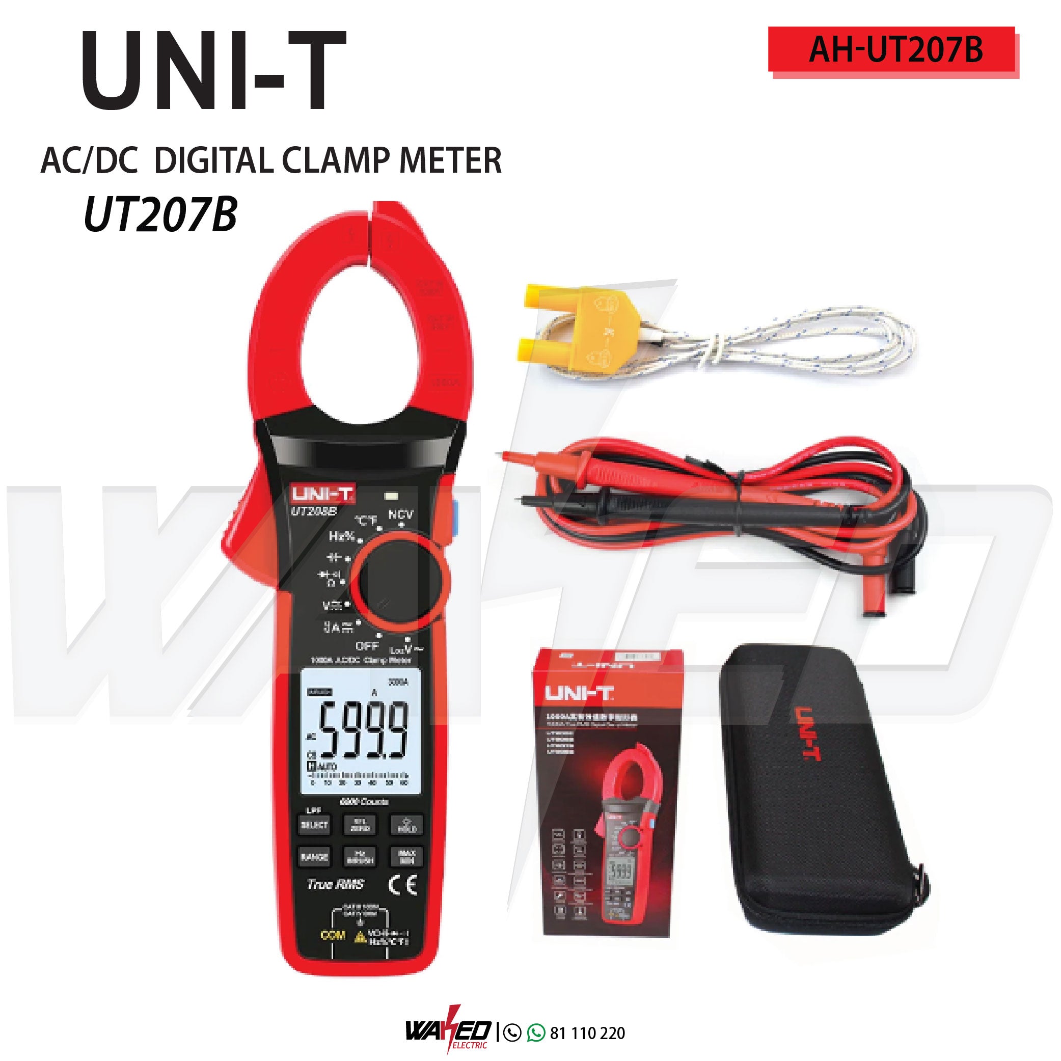 UT207 Digital Clamp Meter - True RMS AC/DC Current Voltage Tester with NCV Detection for Electricians, HVAC Technicians - Perfect for Home Electrical Repair and Industrial Maintenance