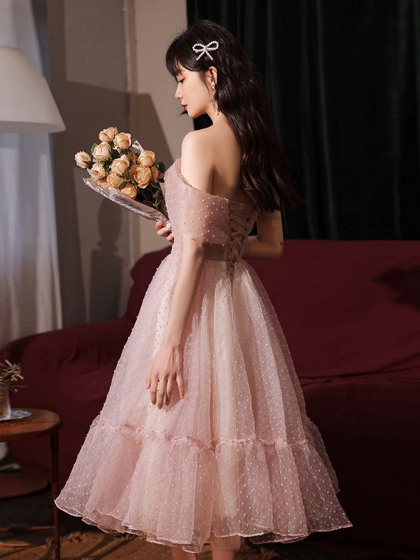 Elegant Pink One Shoulder Short Prom Dress - Cute Puffy Homecoming Dress for Teens | Perfect for Prom Night, Homecoming Dance & Special Occasions