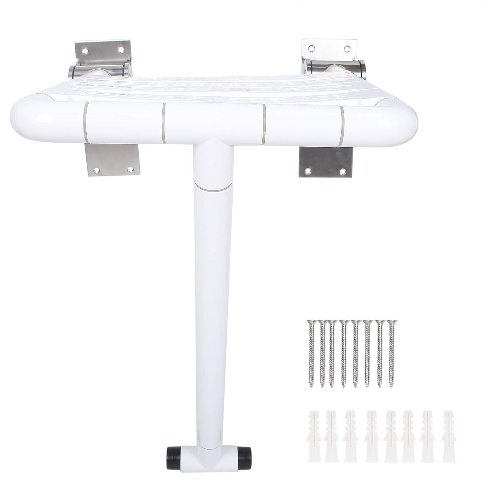 Stainless Steel Wall Mounted Folding Shower Seat - Bathroom Safety Stool for Elderly - Space Saving Shower Chair for Home Toilet Installation - Perfect for Seniors and Handicap Bathroom Safety