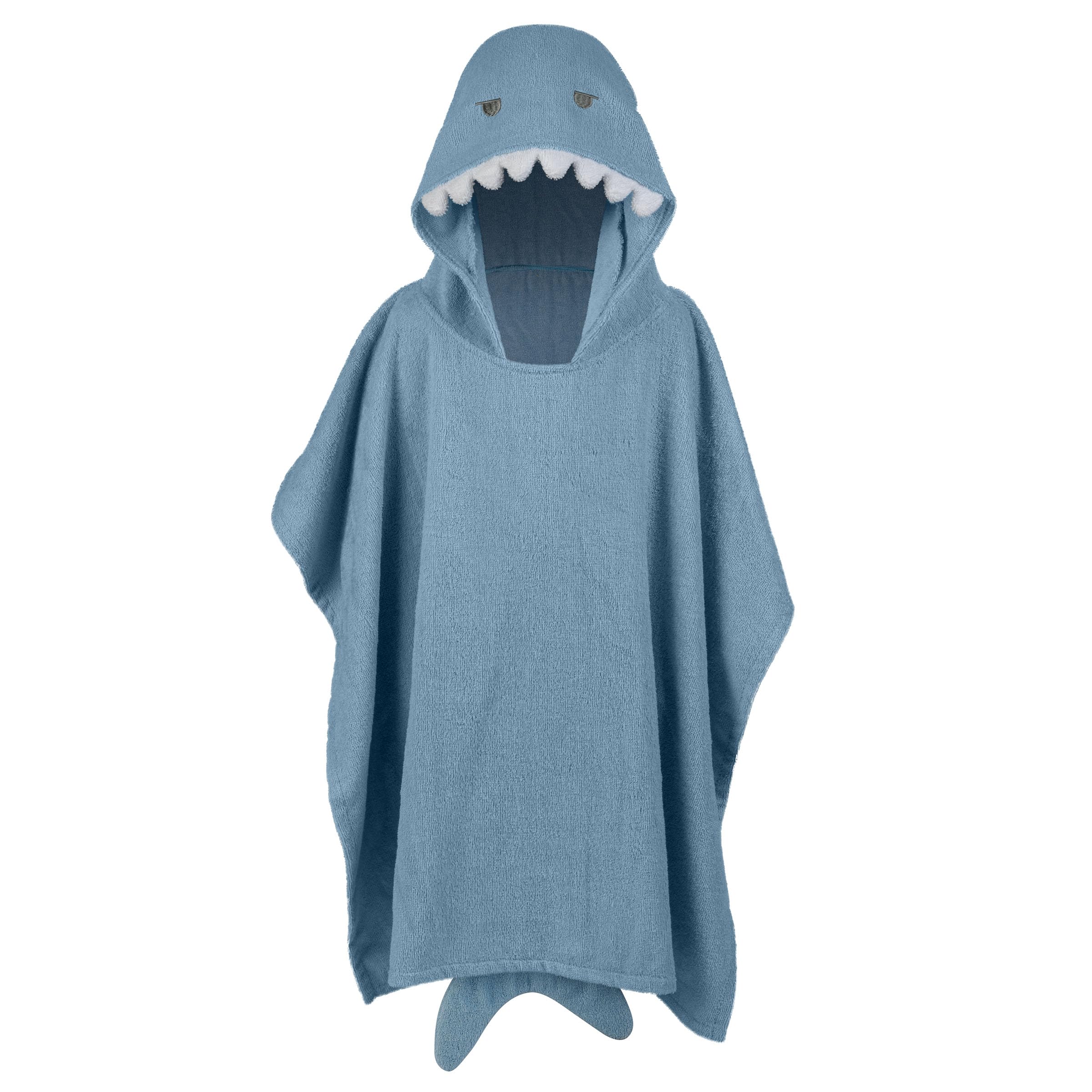 Stephen Joseph 100% Cotton Hooded Towel for Toddlers 2-6 Years - Soft Absorbent Beach & Bath Poncho for Boys & Girls - Shark Design 36