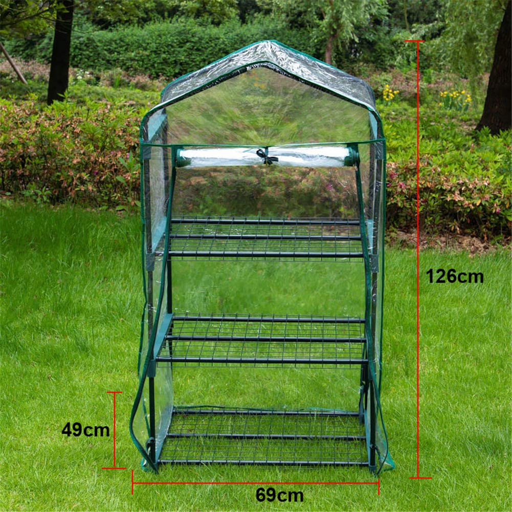 3-Tier PVC Greenhouse Cover Replacement - Mini Walk-in Plant Greenhouse for Indoor/Outdoor Gardening, Flowers & Pots (Iron Stand Not Included) | Perfect for Seed Starting, Plant Protection & Seasonal Gardening
