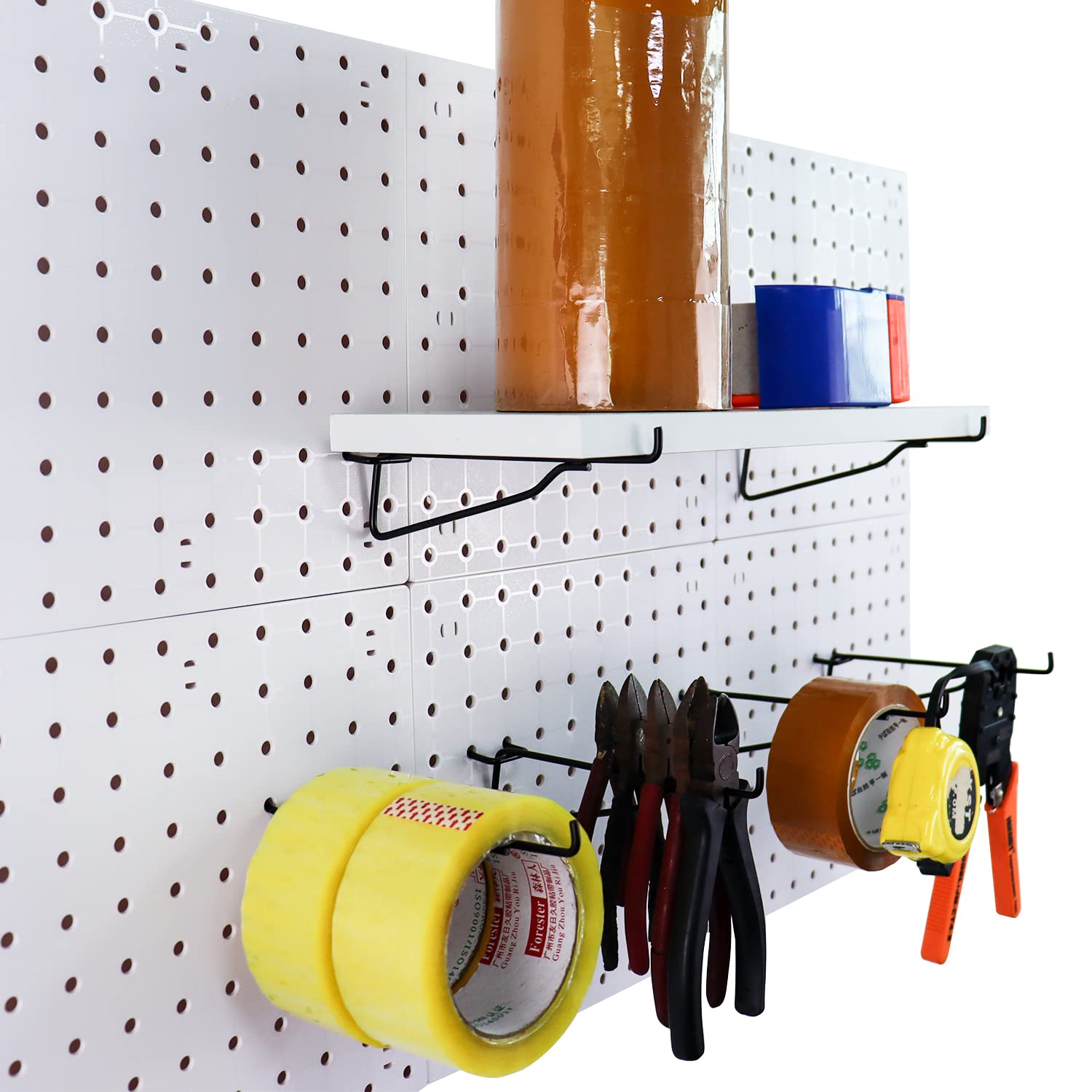 8Pcs Black Metal Pegboard Hooks - Heavy Duty 1/4