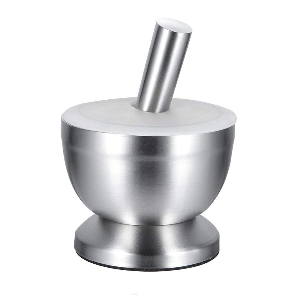 Premium 304 Stainless Steel Mortar and Pestle Set - BGSFF Manual Spice Grinder for Herbs, Pesto, Powder & Food Safe Crushing - Perfect for Kitchen, Pharmacy & DIY Home Cooking (Medium Size)