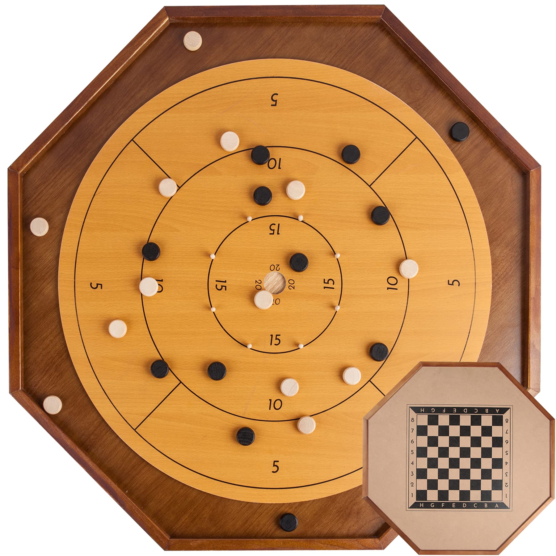 30-Inch Official Crokinole Board Game with 26
