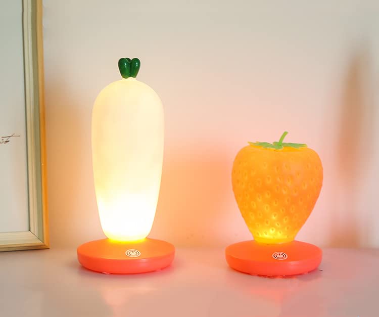 Radish-Shaped Night Light - Soft Silicone Touch Sensor Desk Lamp for Kids Room, Nursery, Bedroom & Bookshelf | Cute Cartoon Decor & Reading Light