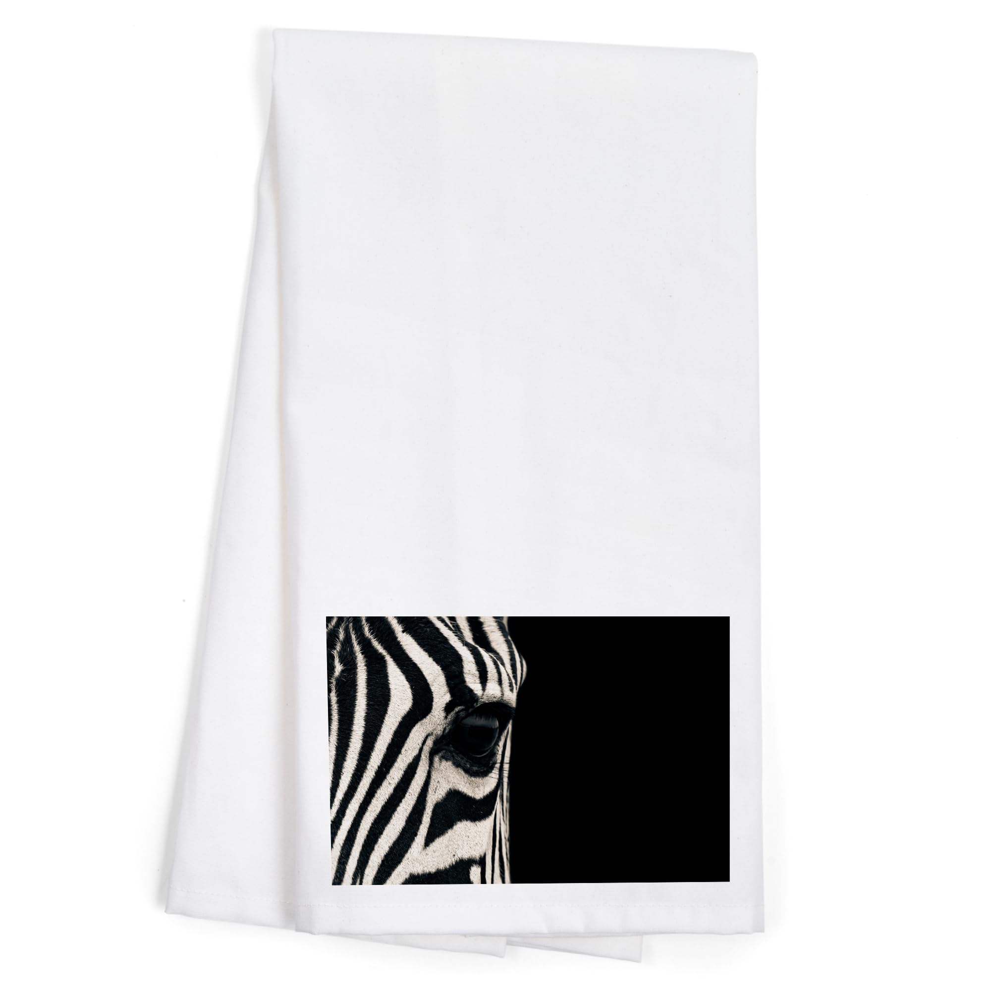 Lantern Press Zebra Eye 100% Cotton Tea Towel - Decorative Kitchen Hand Towel for Home & Dish Drying | Perfect for Farmhouse, Cottagecore & Boho Decor