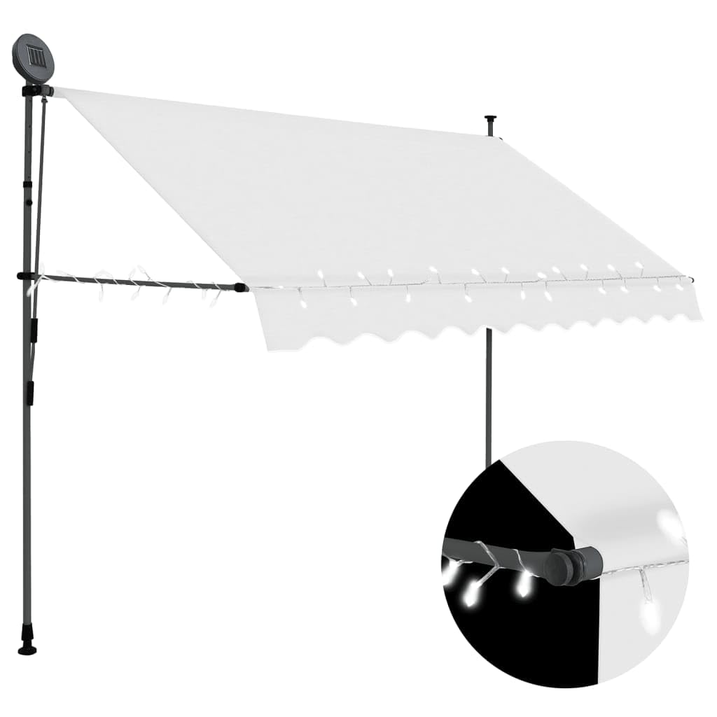Manual Retractable Awning with LED Lights 118.1