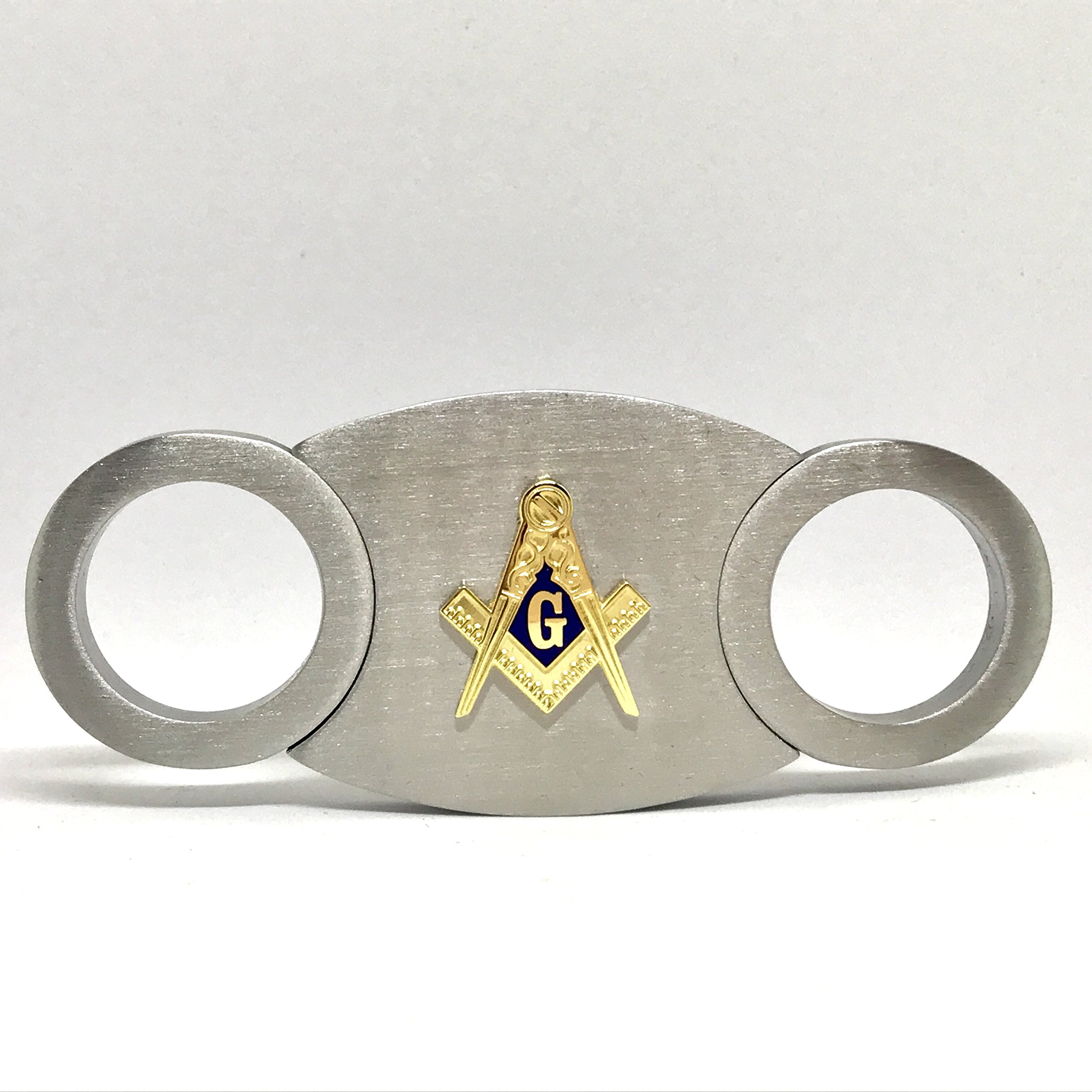 Premium Masonic Cigar Cutter - Double Guillotine Blades with Gift Box - Perfect for Freemason Gifts, Brotherhood Events & Luxury Smoking Accessories