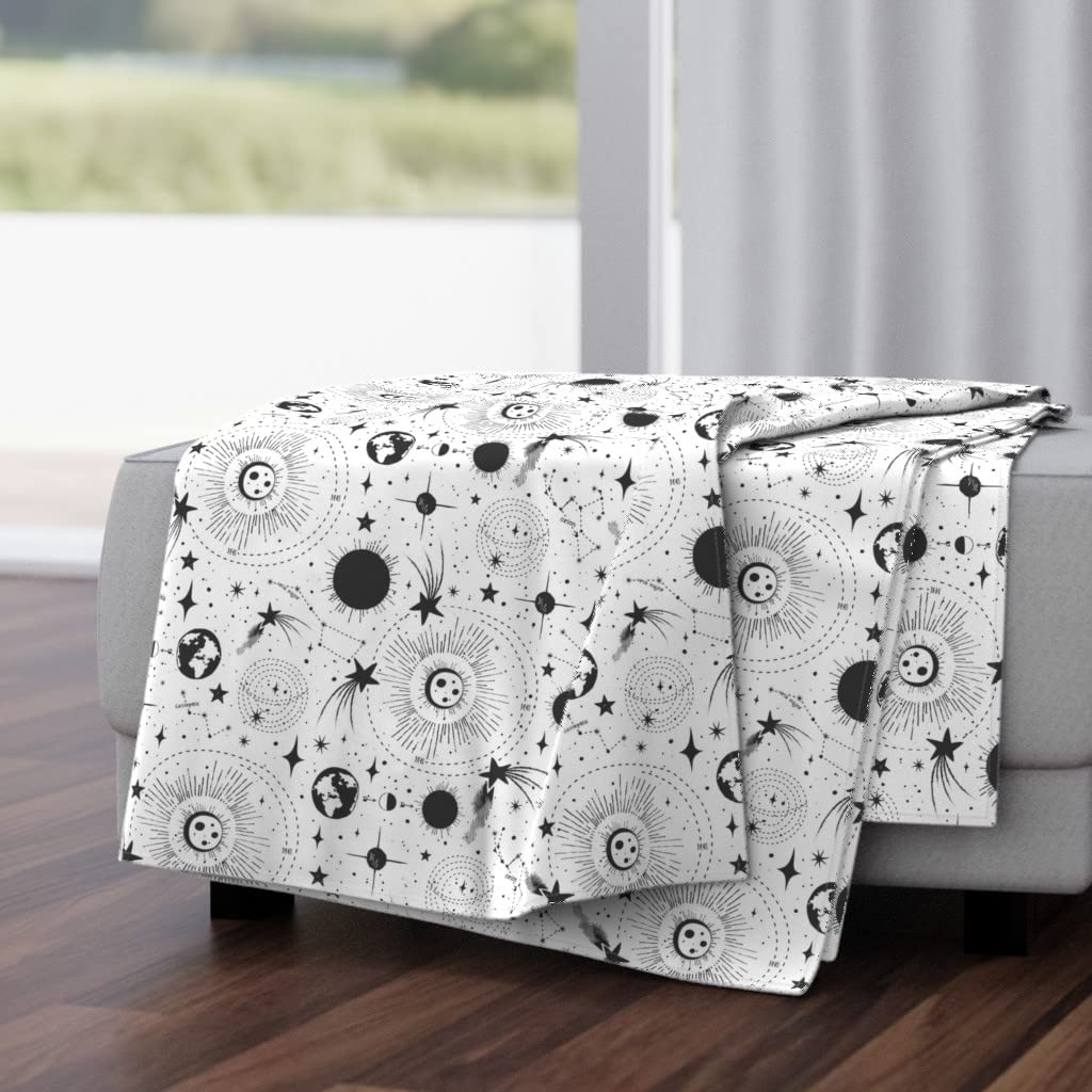 Solar System Print Plush Minky Throw Blanket 50