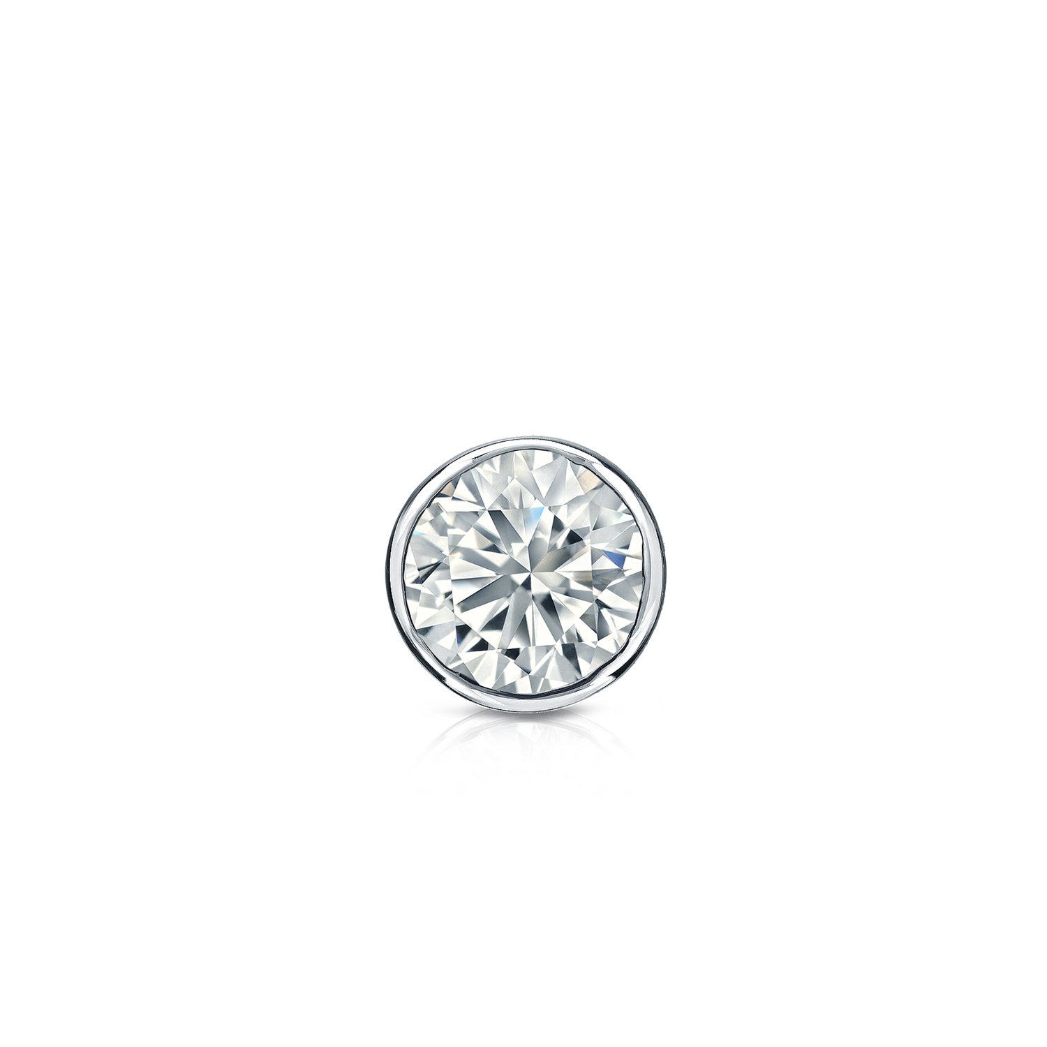 Platinum Round Single Diamond Stud Earrings (1/8 to 1cttw, J-K Color, I1-I2 Clarity) - Bezel-Set Screw Back Earrings for Women - Perfect for Everyday Wear, Special Occasions & Gift Giving