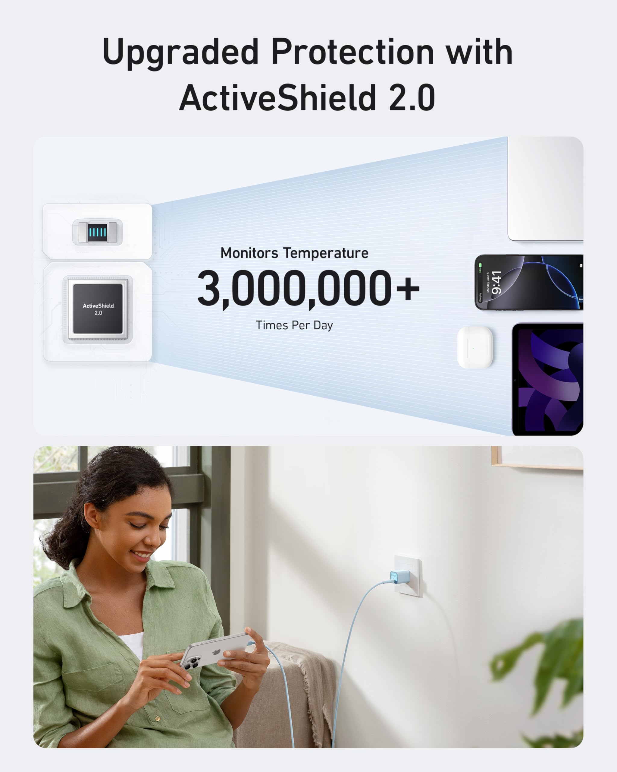 Anker Nano 30W USB C GaN Fast Charger with PIQ 3.0 & PPS - Compact Foldable PD Charger for iPhone 16/15 Series, Samsung Galaxy, iPad - MagSafe Compatible - Perfect for Travel, Office & Home Charging