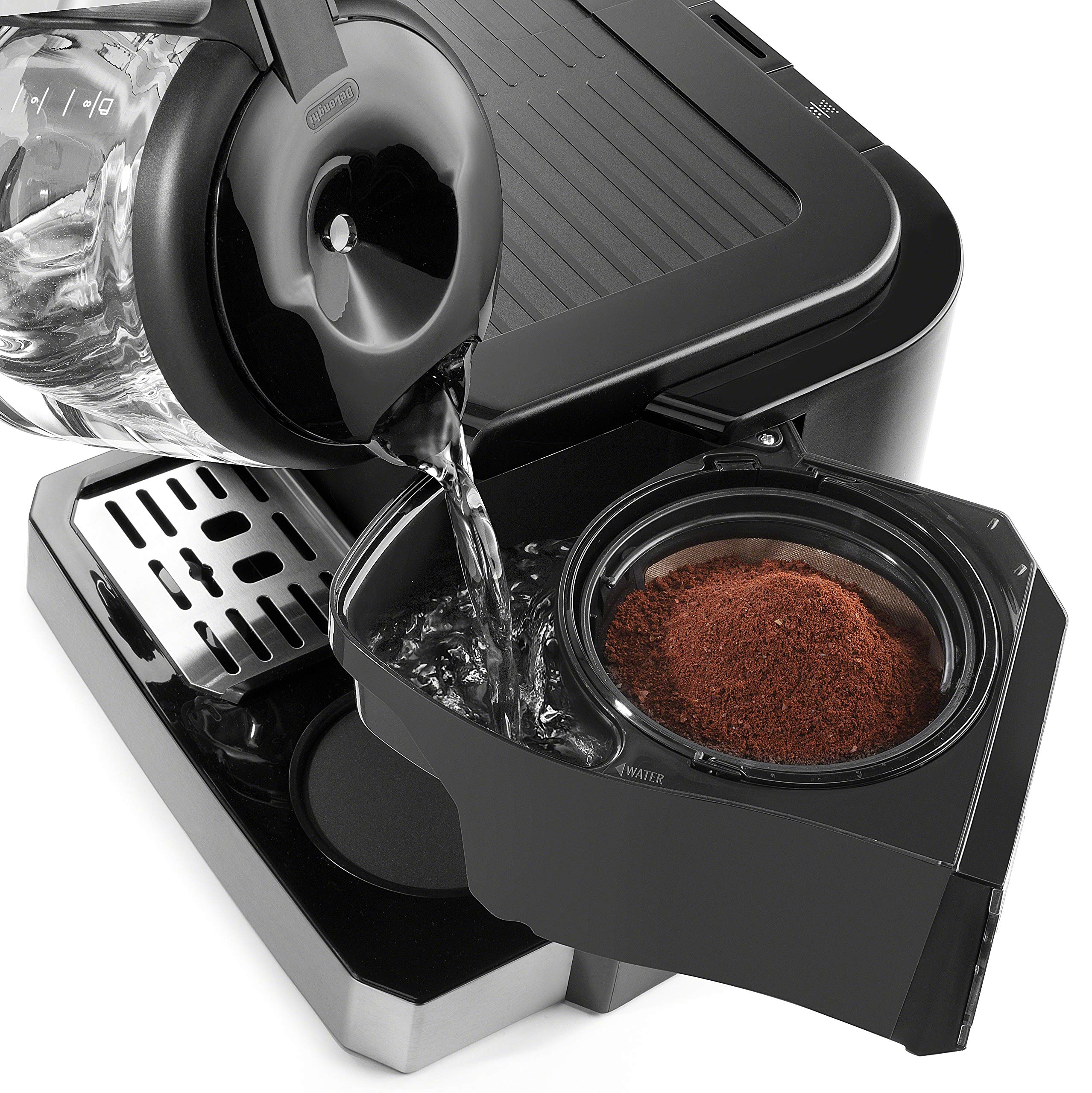De'Longhi All-in-One Coffee Maker & Espresso Machine with Adjustable Milk Frother - 12 oz Stainless Steel Milk Frothing Pitcher - Perfect for Home Baristas & Coffee Lovers - Ideal for Morning Brews, Entertaining Guests & Office Coffee Stations