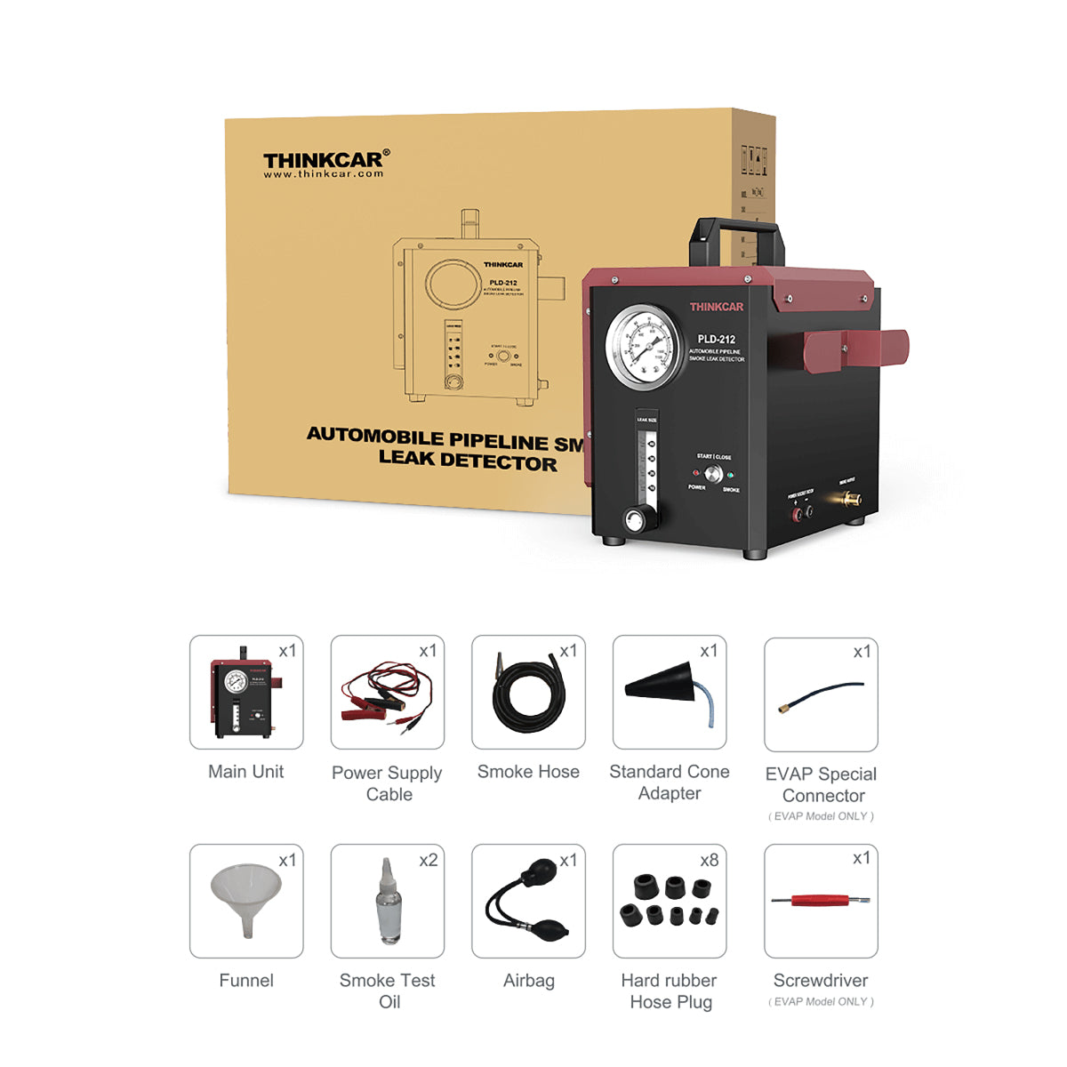 Professional Auto Pipeline Smoke Leak Detector - PLD 212 EVAP Mode Diagnostic Tool for Car Repair & Maintenance | Detect Fuel System Leaks in EVAP System | Ideal for Mechanics & DIY Auto Enthusiasts
