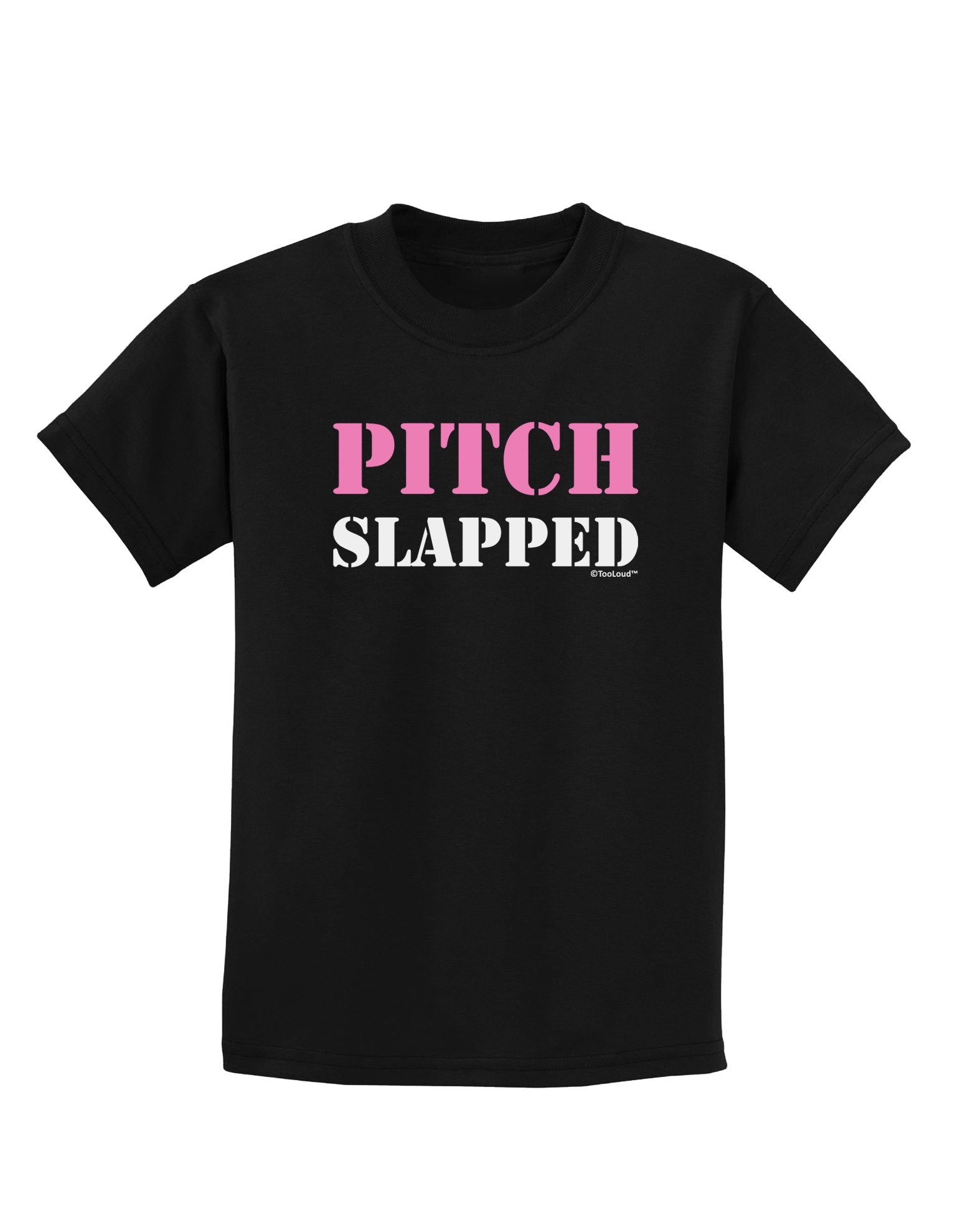 TooLoud Pitch Slapped - Pink Kids Dark T-Shirt | Funny Music Lover Gift for Children | Perfect for Concerts, Band Practice & Music Class