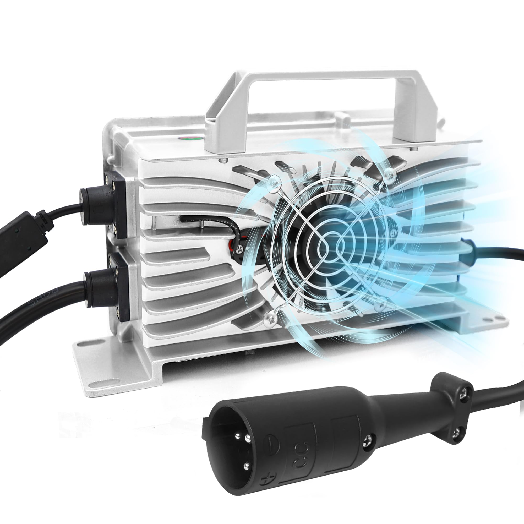 48V 15A Golf Cart Battery Charger - Smart Trickle Charger for Lead Acid AGM/Gel Batteries - Fast 3-6 Hour Full Charge - Perfect for Golf Carts, Electric Scooters & Marine Applications