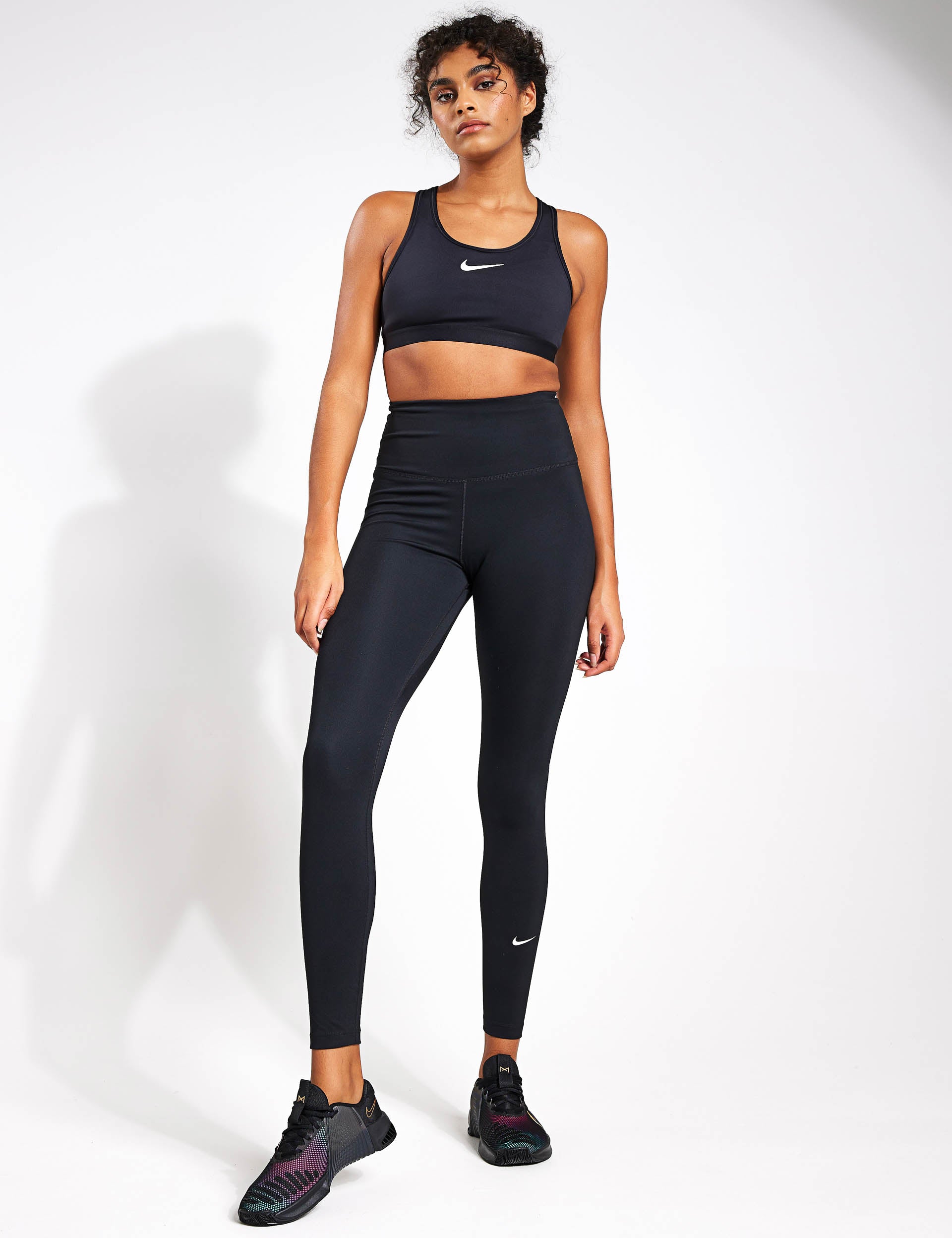 Swoosh High Support Sports Bra for Women - Black, Iron Grey, White - Perfect for Running, Yoga & Gym Workouts
