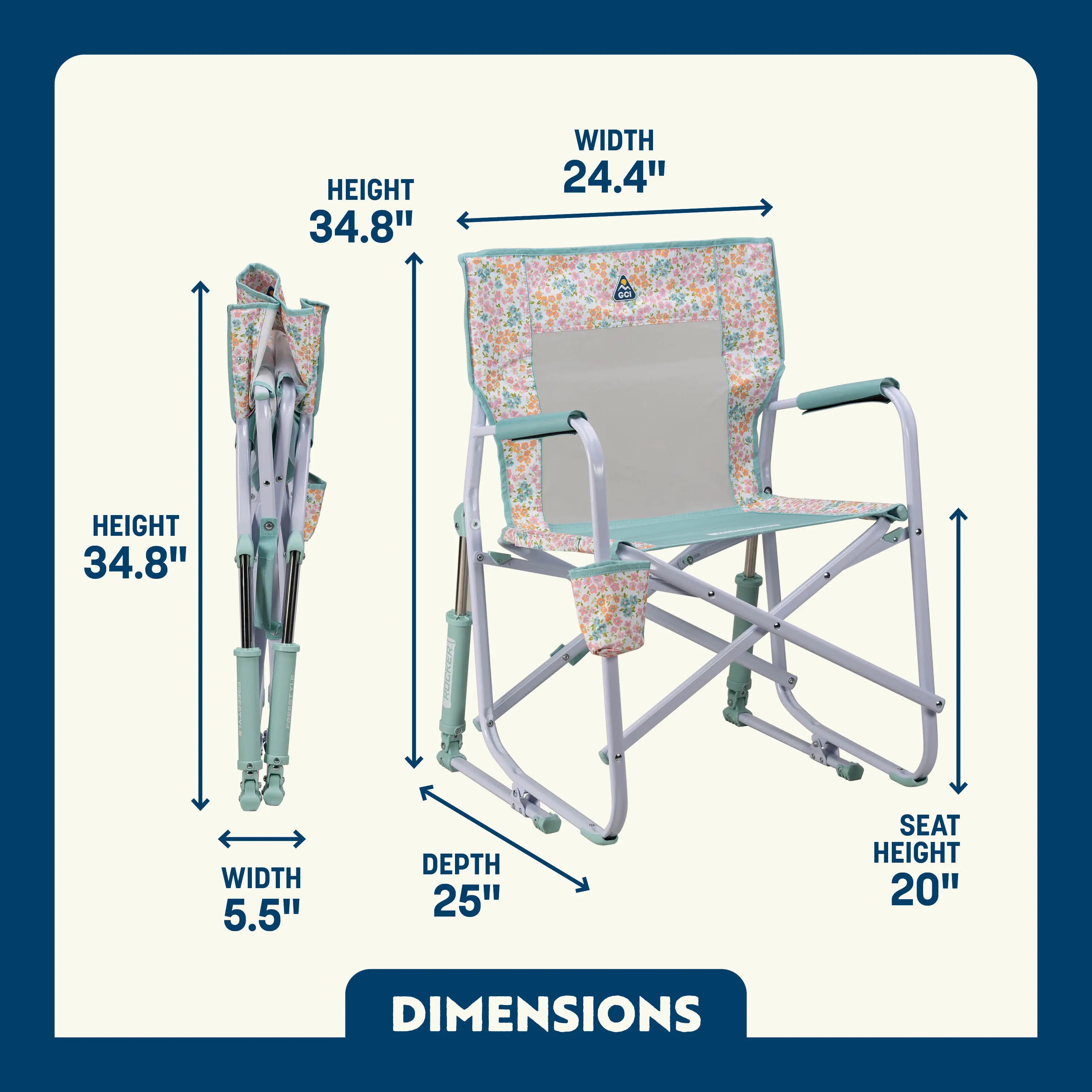 Freestyle Rocker™ - Portable and Adjustable Rocking Chair for Outdoor, Camping, and Relaxation | Perfect for Backyard, Beach, and Travel Use