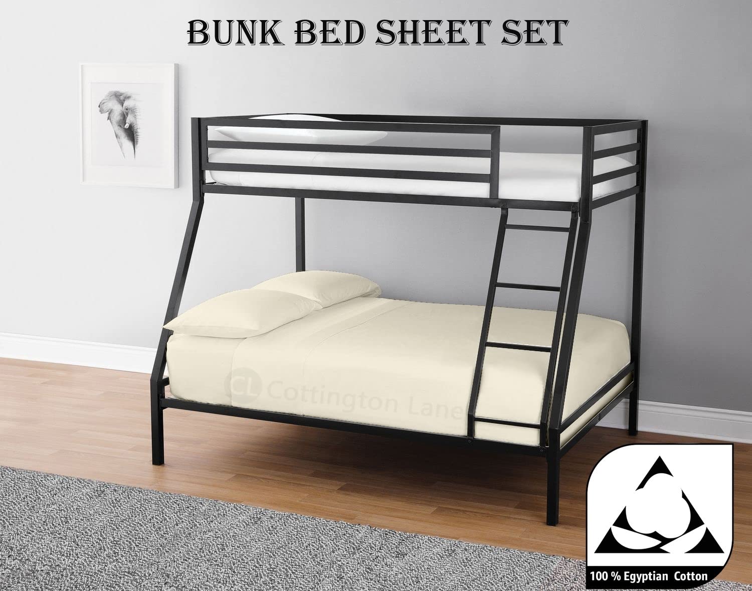 Premium 100% Cotton Cot Sheets 33x75 Inches - Soft & Breathable Fitted Sheet for Narrow Twin, RV Bunk, Camping Cot & Guest Bed - Ivory Solid Color - Perfect for Travel, Camping & Home Use